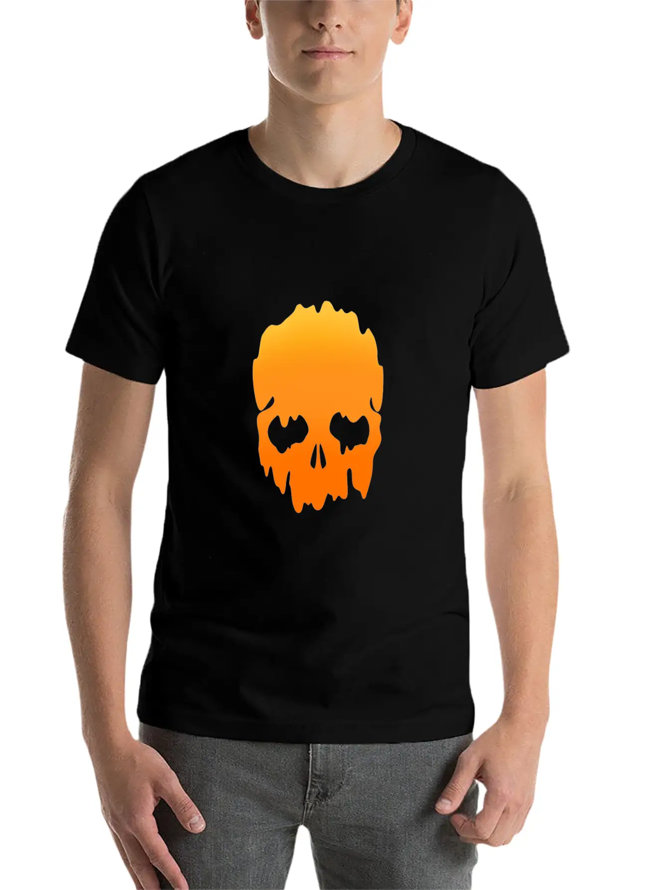 Skull With Colour Gradient Soft Cotton Short Sleeve Tee ¨C Unisex Wardrobe Staple
