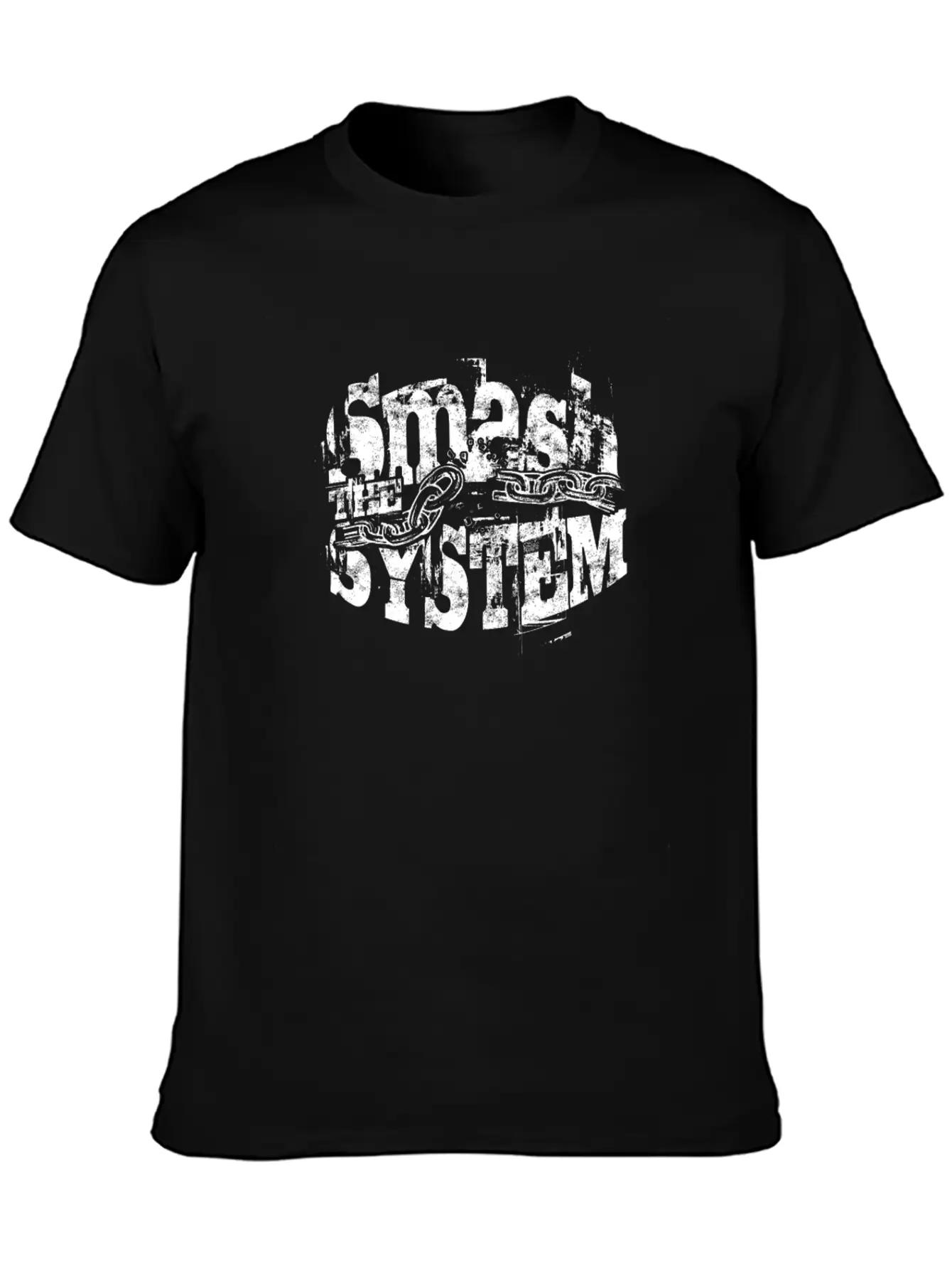 Smash The System - Punk Basic Graphic T-Shirt ¨C Daily Comfort In Soft Cotton