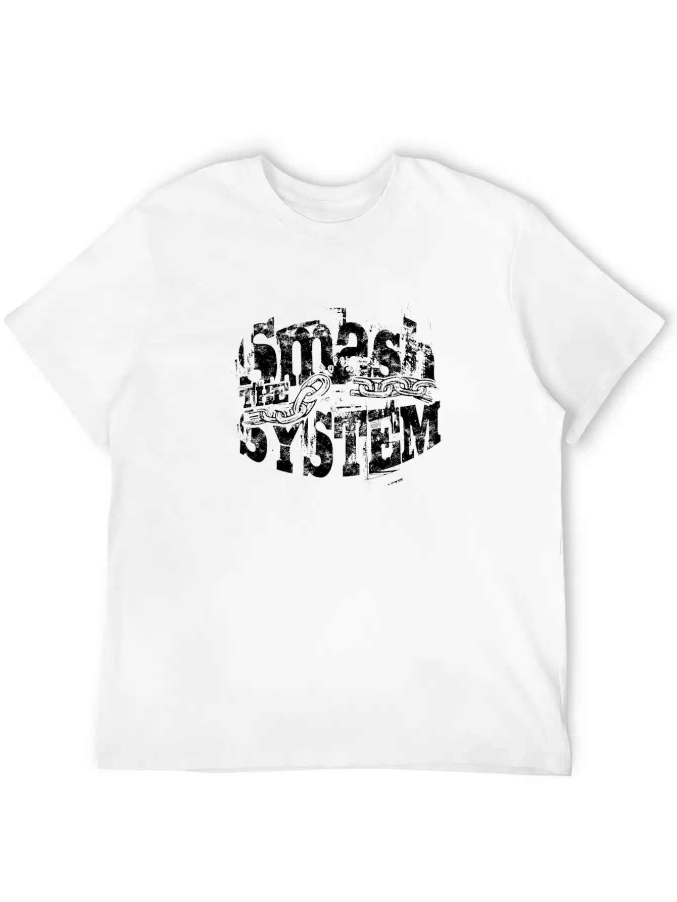 Smash The System - Punk Basic Graphic T-Shirt ¨C Daily Comfort In Soft Cotton