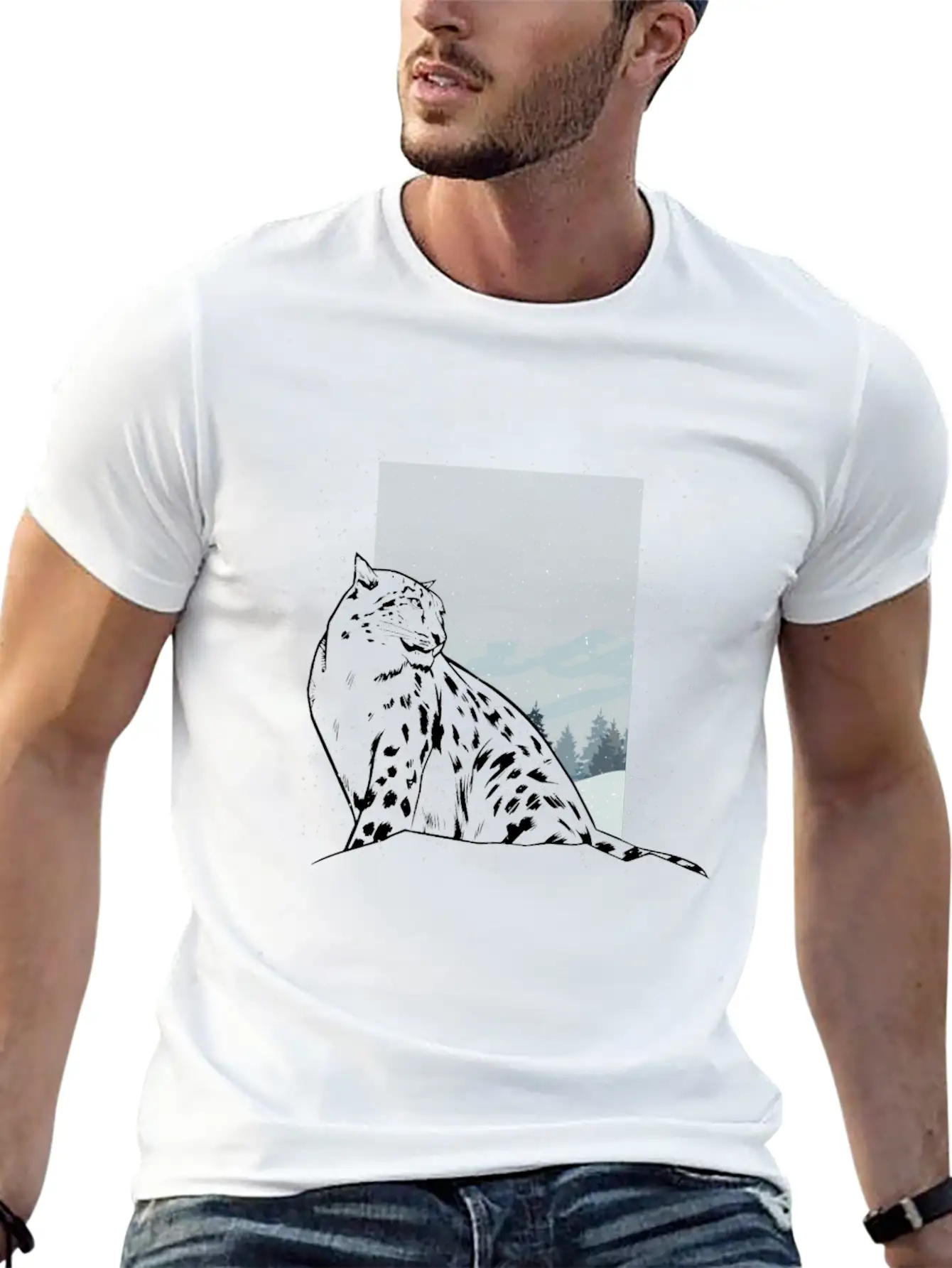Snow Leopard Essential Cotton Tee For Daily Outfits ¨C Unisex Style