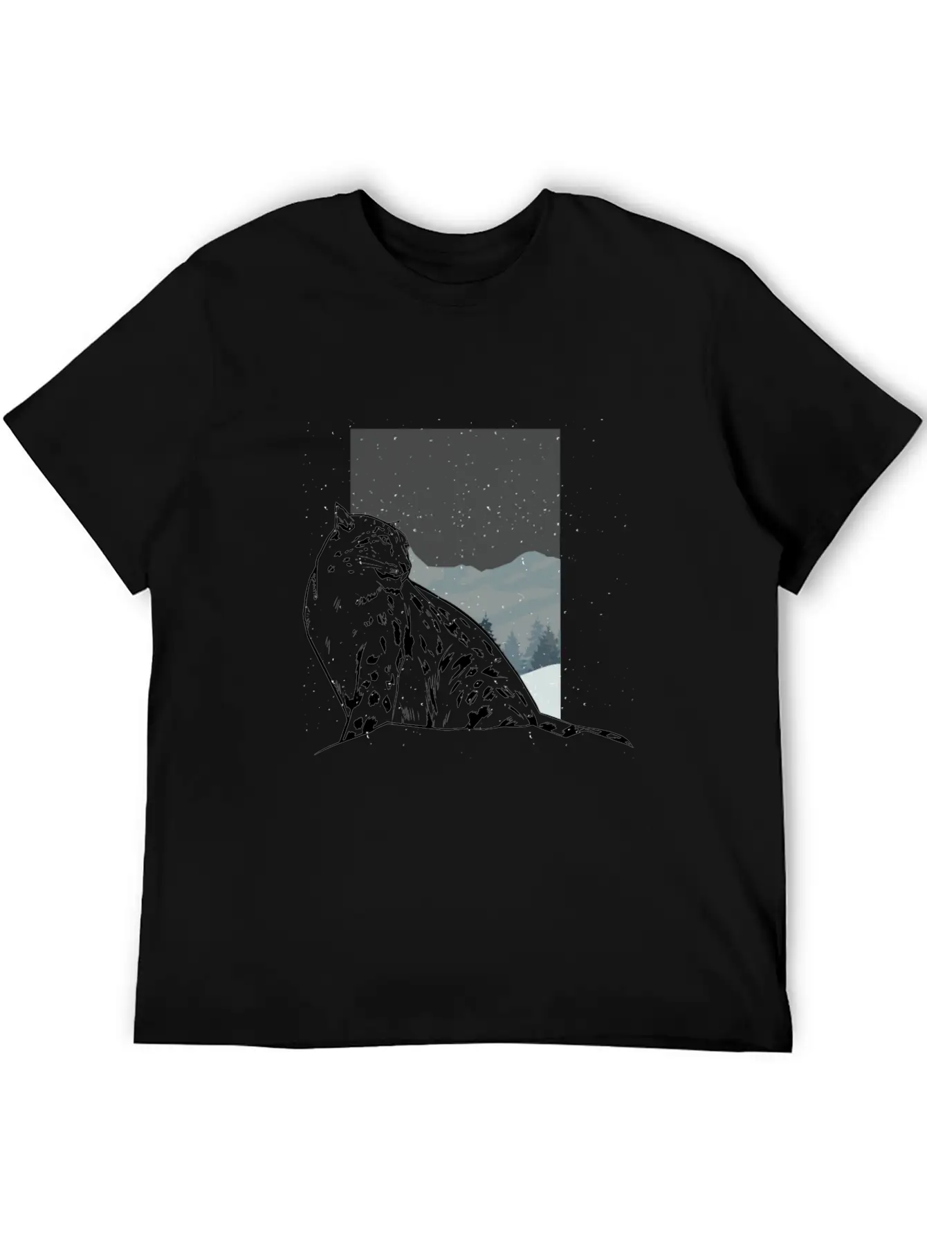 Snow Leopard Essential Cotton Tee For Daily Outfits ¨C Unisex Style