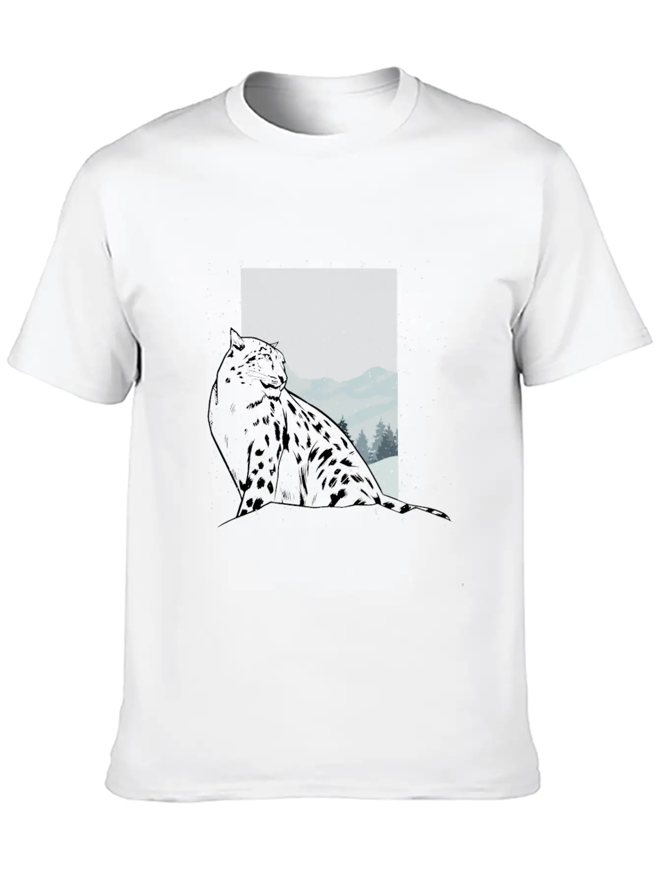 Snow Leopard Essential Cotton Tee For Daily Outfits ¨C Unisex Style