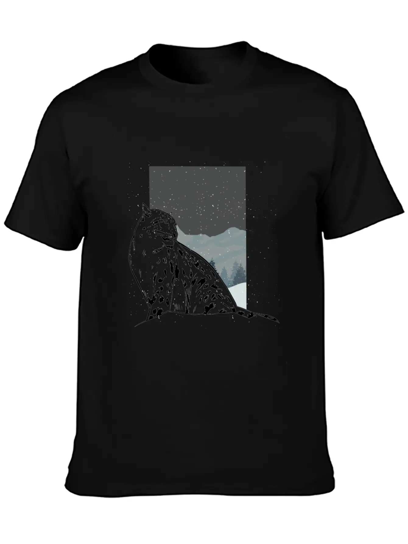 Snow Leopard Essential Cotton Tee For Daily Outfits ¨C Unisex Style