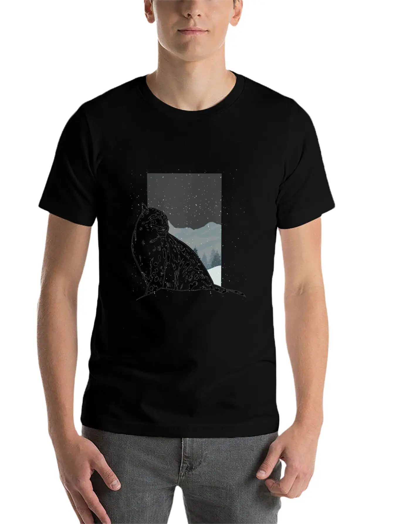Snow Leopard Essential Cotton Tee For Daily Outfits ¨C Unisex Style