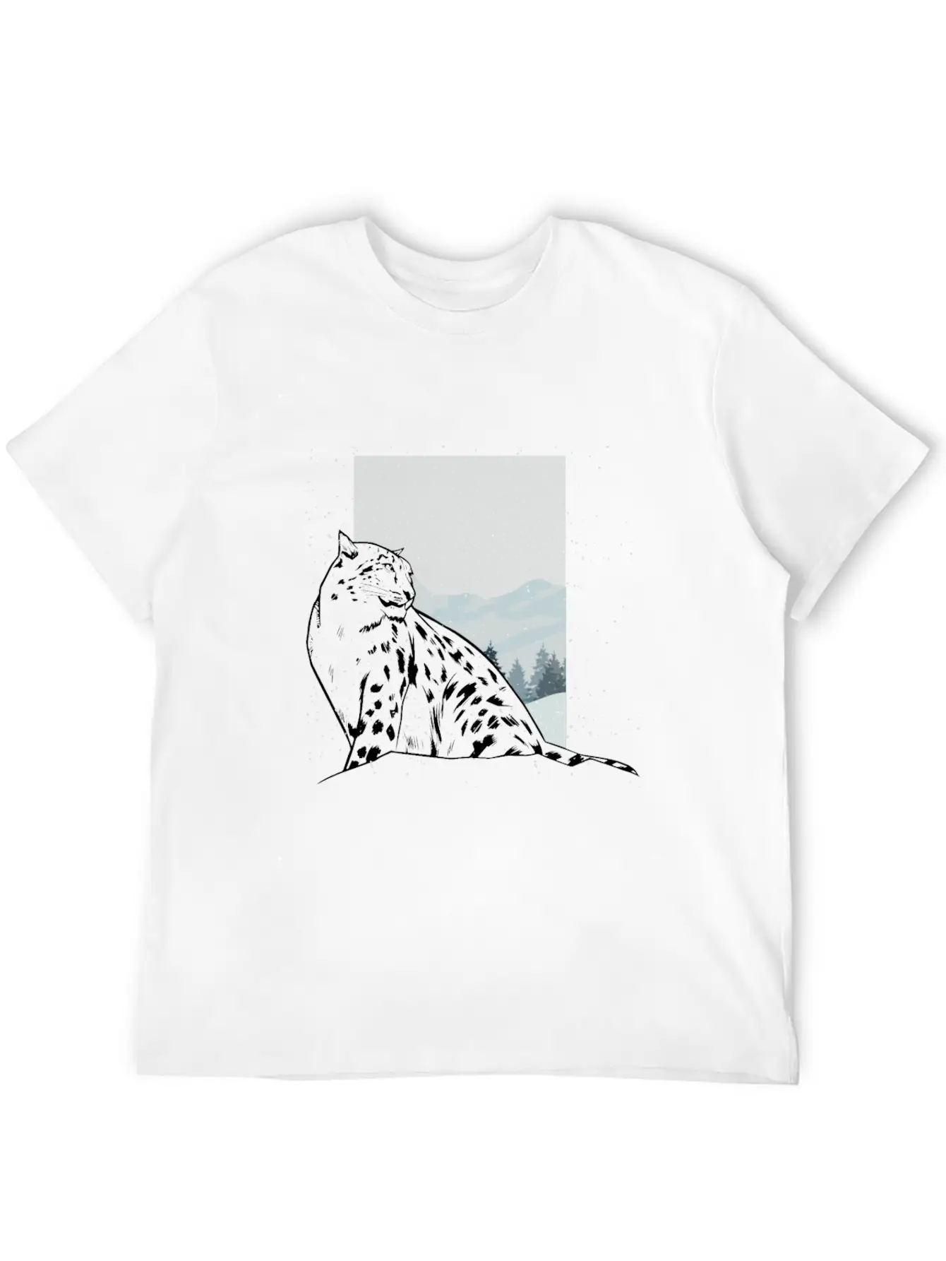 Snow Leopard Essential Cotton Tee For Daily Outfits ¨C Unisex Style