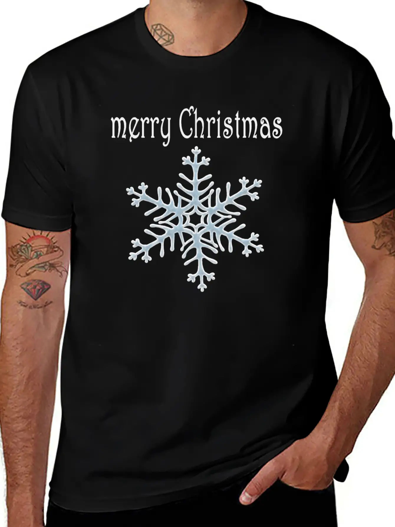 Snowflake Design Basic Graphic T-Shirt ¨C Daily Comfort In Soft Cotton