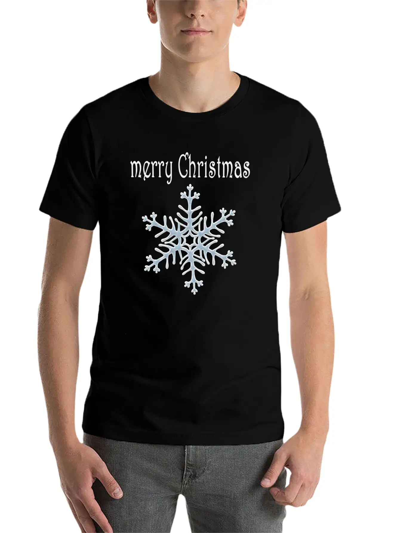 Snowflake Design Basic Graphic T-Shirt ¨C Daily Comfort In Soft Cotton