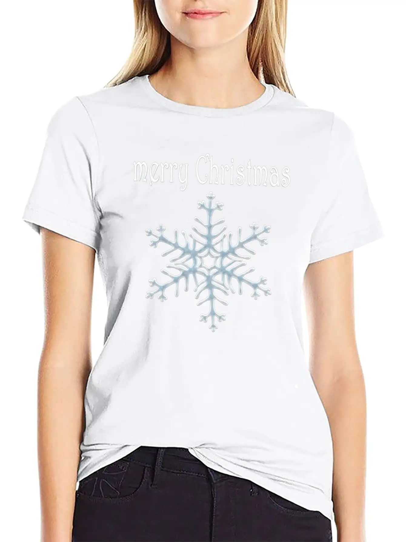 Snowflake Design Basic Graphic T-Shirt ¨C Daily Comfort In Soft Cotton