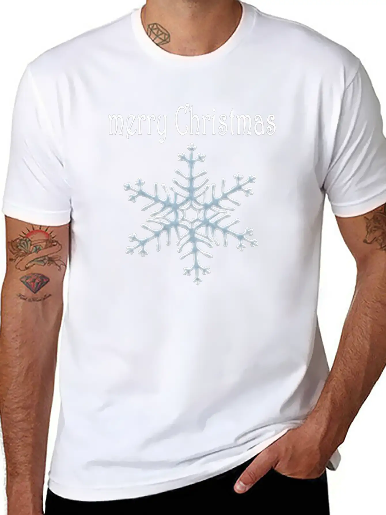 Snowflake Design Basic Graphic T-Shirt ¨C Daily Comfort In Soft Cotton
