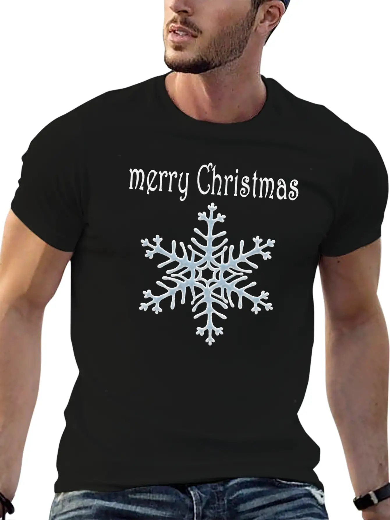 Snowflake Design Basic Graphic T-Shirt ¨C Daily Comfort In Soft Cotton