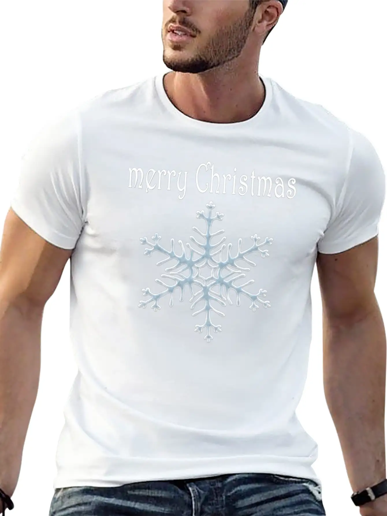 Snowflake Design Basic Graphic T-Shirt ¨C Daily Comfort In Soft Cotton