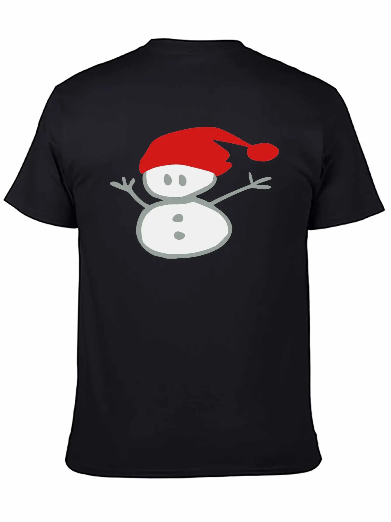 Snowman & Santa_hat Vector Art Soft Cotton Short Sleeve Tee ¨C Unisex Wardrobe Staple
