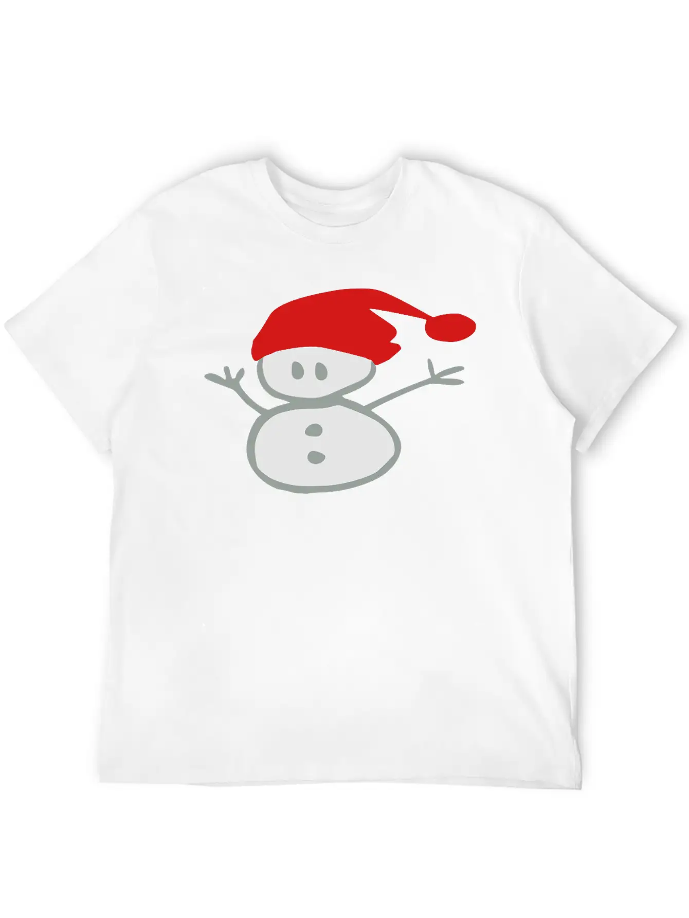 Snowman & Santa_hat Vector Art Soft Cotton Short Sleeve Tee ¨C Unisex Wardrobe Staple