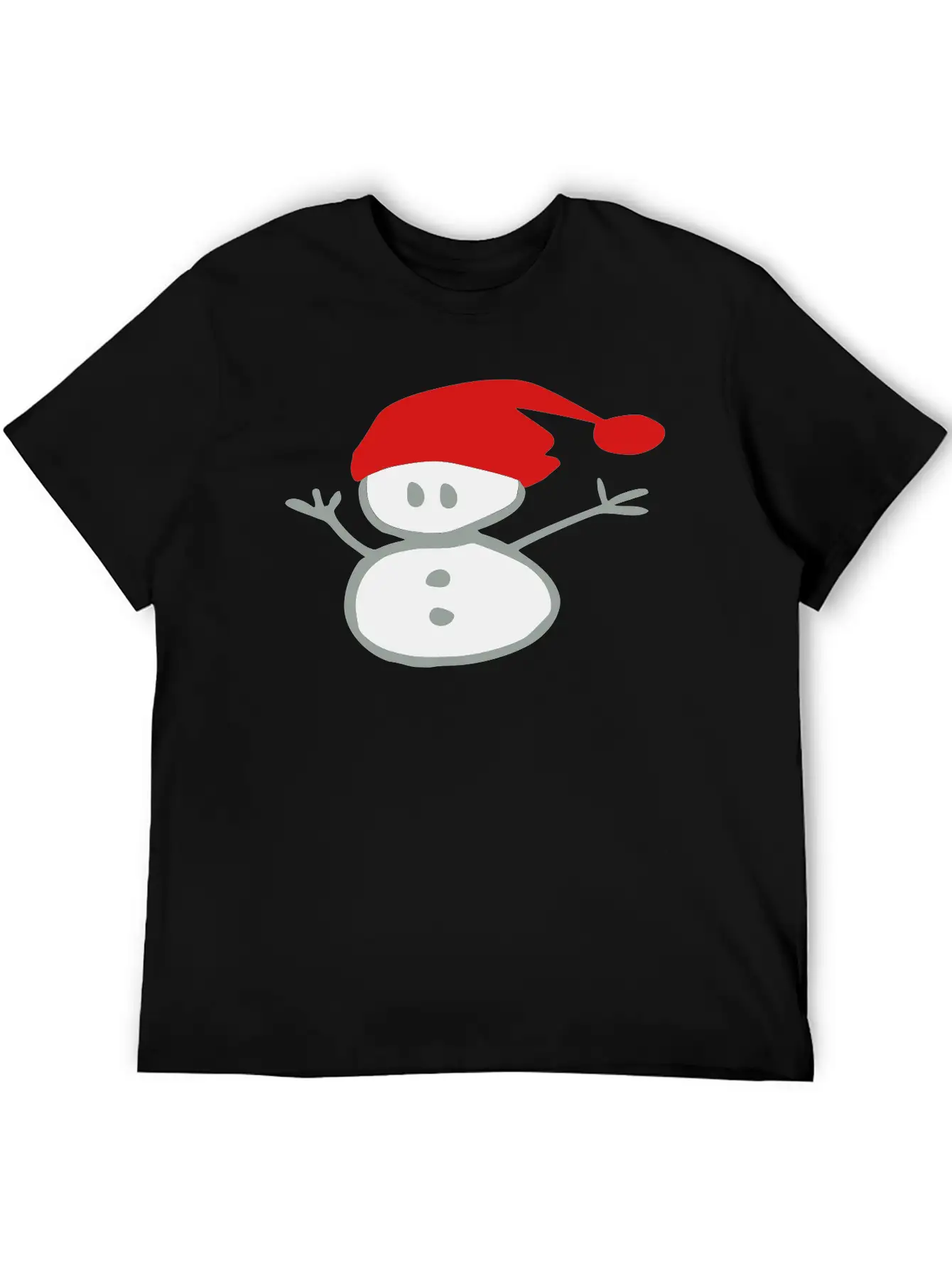 Snowman & Santa_hat Vector Art Soft Cotton Short Sleeve Tee ¨C Unisex Wardrobe Staple