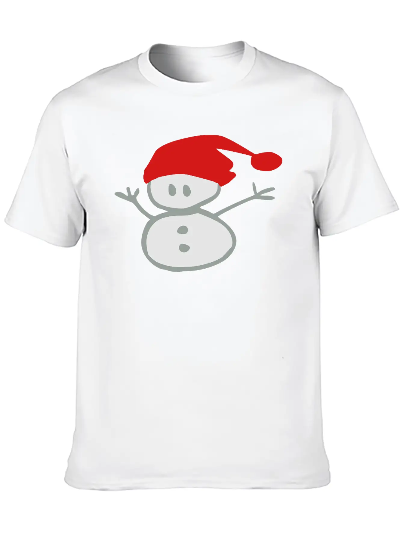 Snowman & Santa_hat Vector Art Soft Cotton Short Sleeve Tee ¨C Unisex Wardrobe Staple