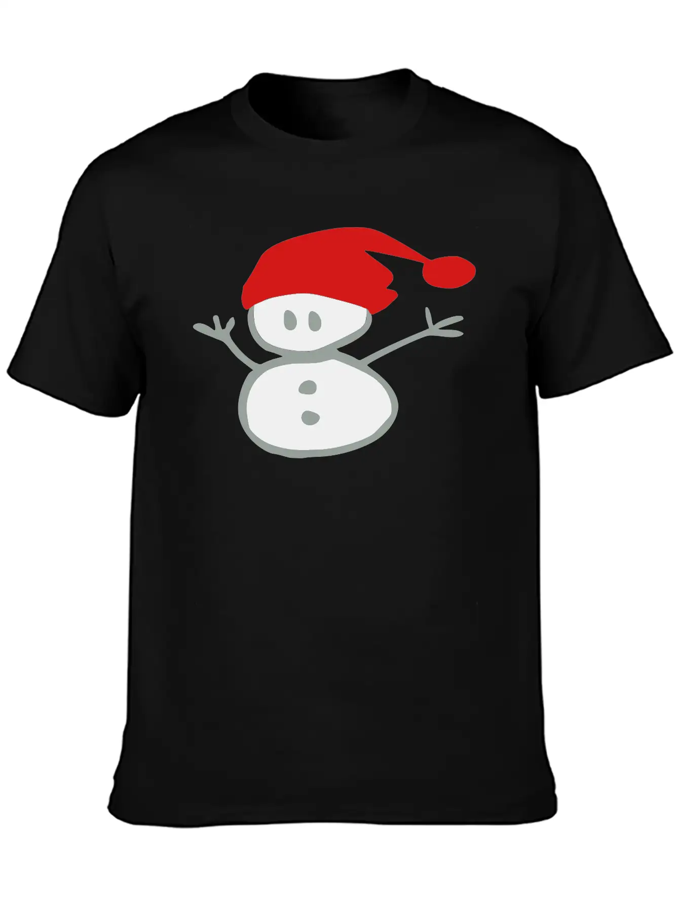 Snowman & Santa_hat Vector Art Soft Cotton Short Sleeve Tee ¨C Unisex Wardrobe Staple