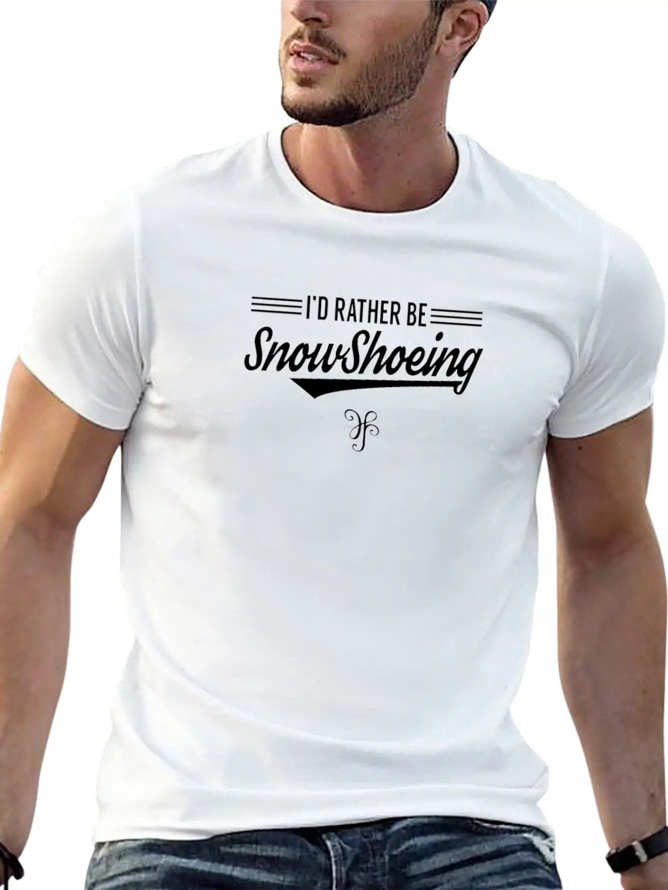 Snowshoe Hiking Snowshoes Tour Snowshoeing Basic Graphic T-Shirt ¨C Daily Comfort In Soft Cotton