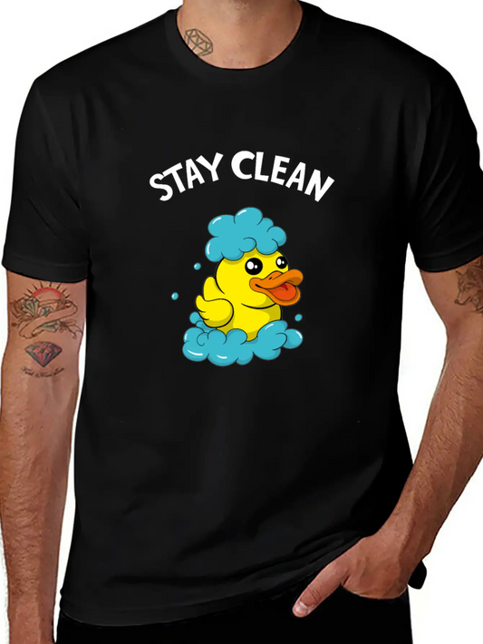 Soapmaker Stay Clean Funny Bath Duck Basic Graphic T-Shirt ¨C Daily Comfort In Soft Cotton