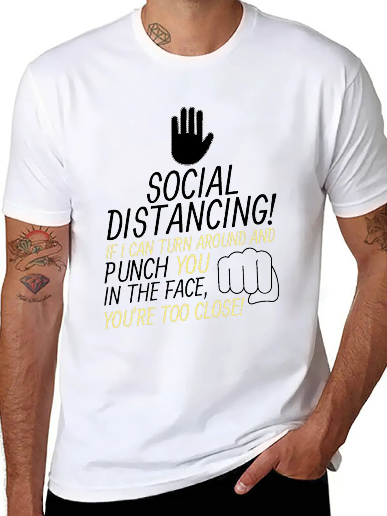 Social Distancing If I Can Turn Around And Punch Basic Graphic T-Shirt ¨C Daily Comfort In Soft Cotton