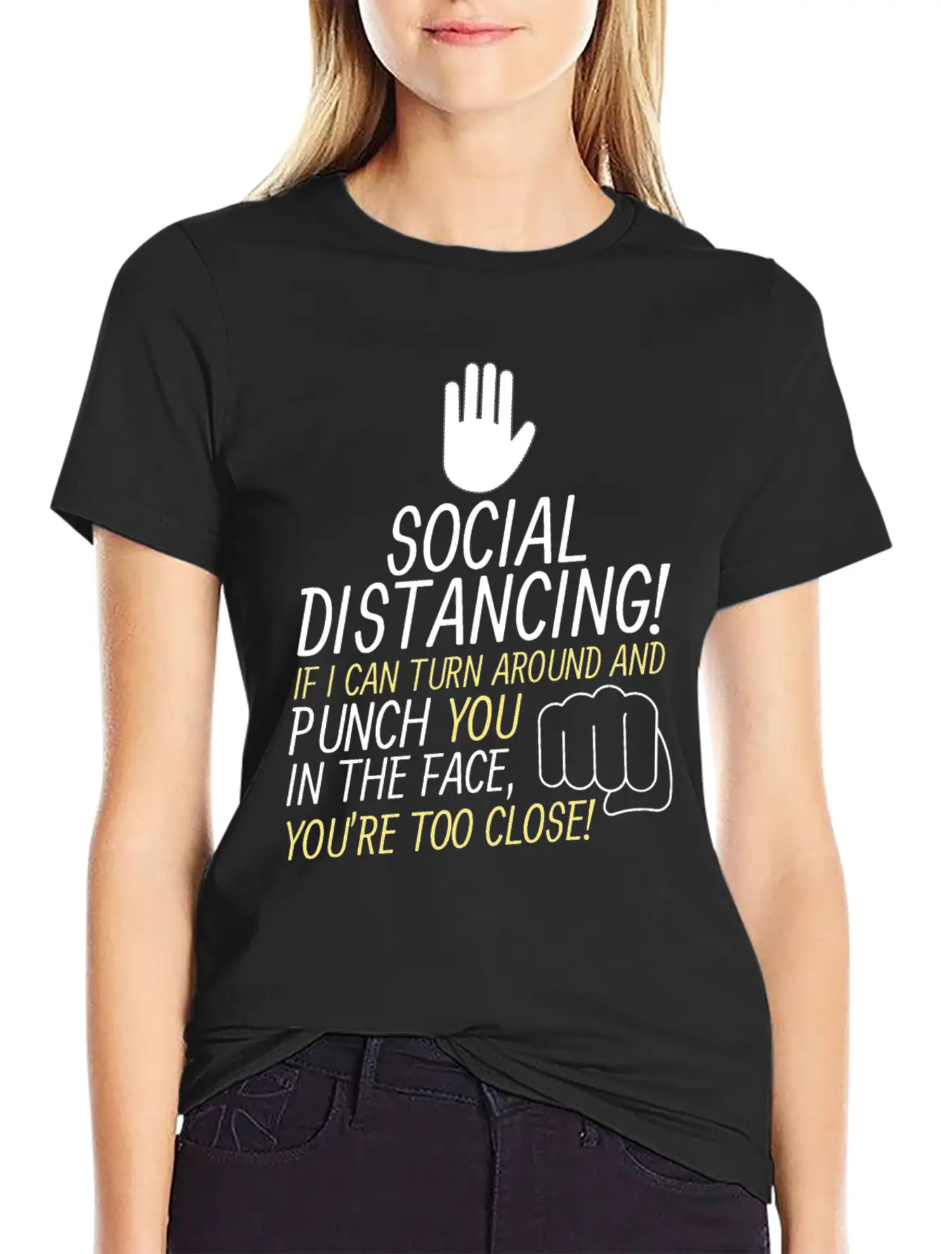 Social Distancing If I Can Turn Around And Punch Basic Graphic T-Shirt ¨C Daily Comfort In Soft Cotton