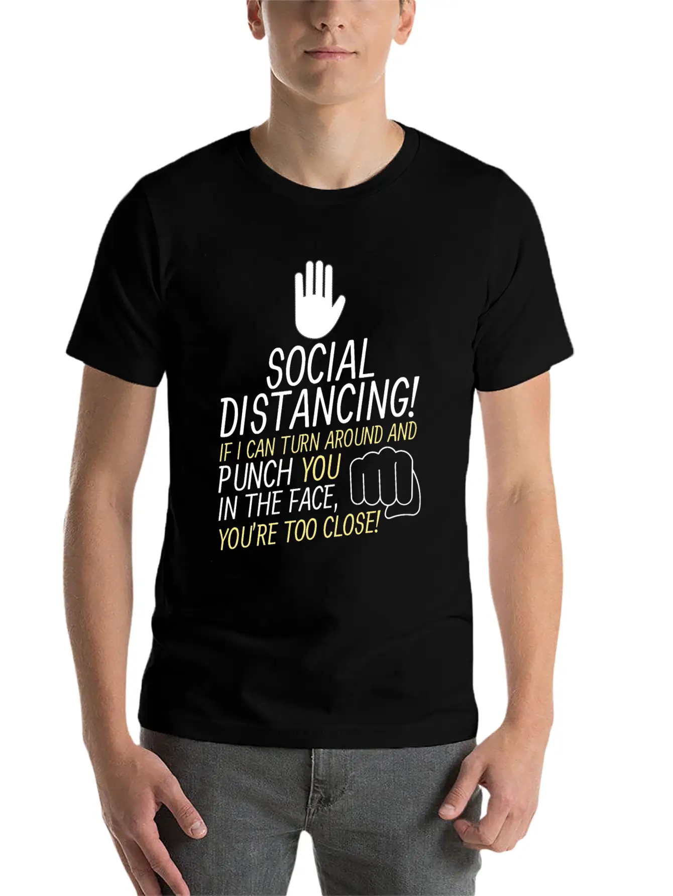 Social Distancing If I Can Turn Around And Punch Basic Graphic T-Shirt ¨C Daily Comfort In Soft Cotton