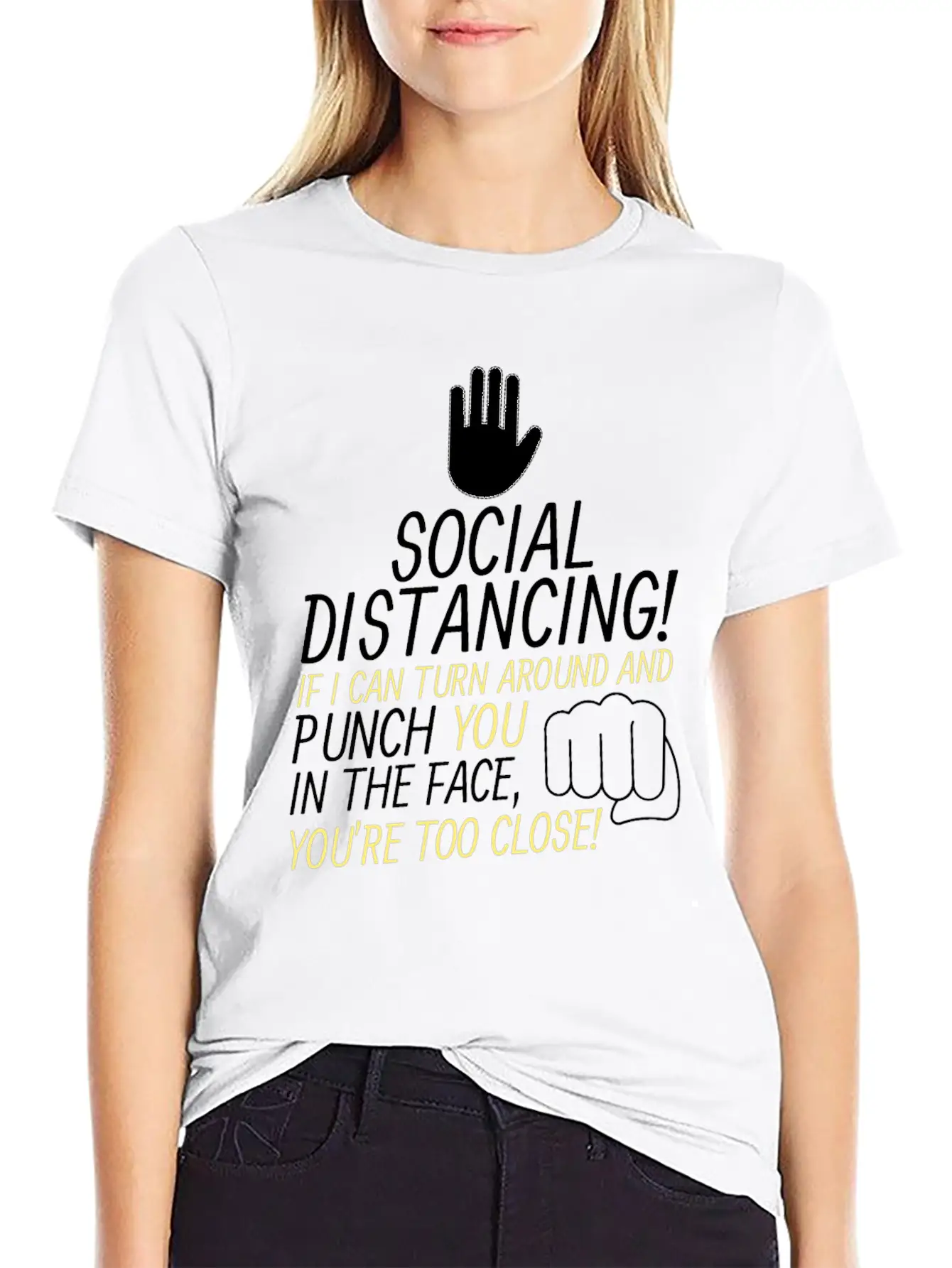 Social Distancing If I Can Turn Around And Punch Basic Graphic T-Shirt ¨C Daily Comfort In Soft Cotton