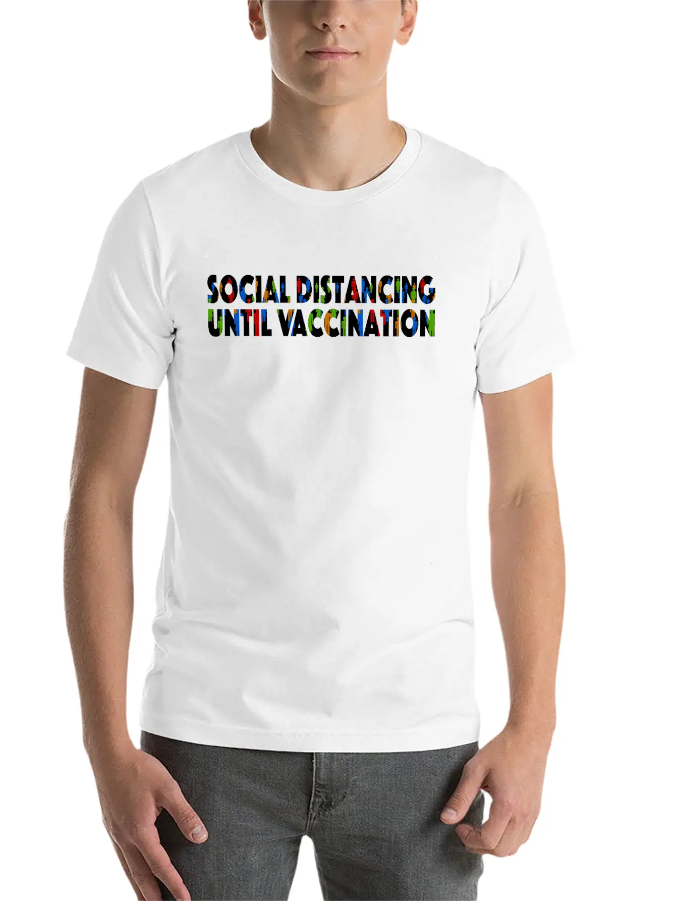 Social Distancing Until Vaccination Essential Cotton Tee For Daily Outfits ¨C Unisex Style
