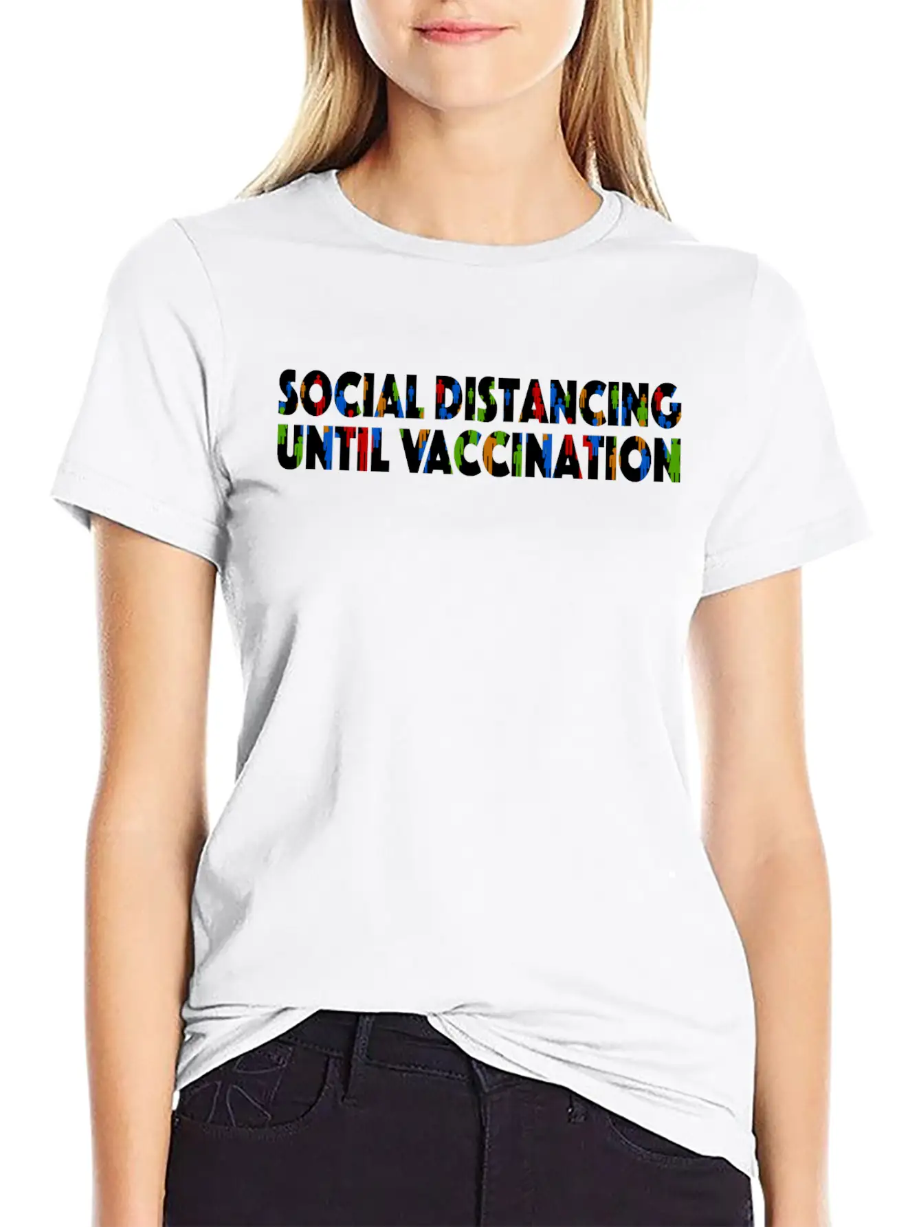 Social Distancing Until Vaccination Essential Cotton Tee For Daily Outfits ¨C Unisex Style