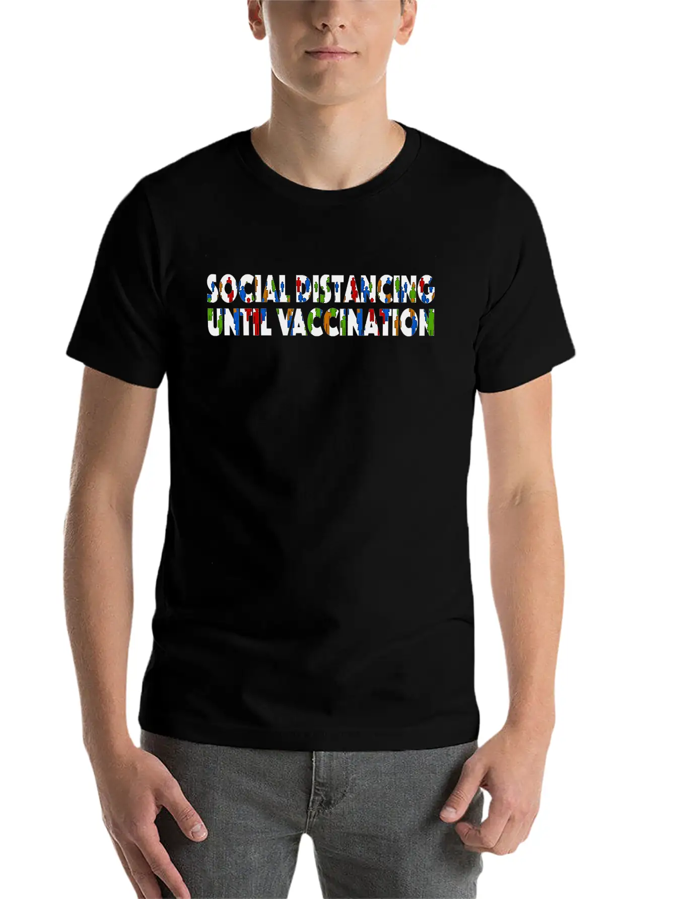 Social Distancing Until Vaccination Essential Cotton Tee For Daily Outfits ¨C Unisex Style