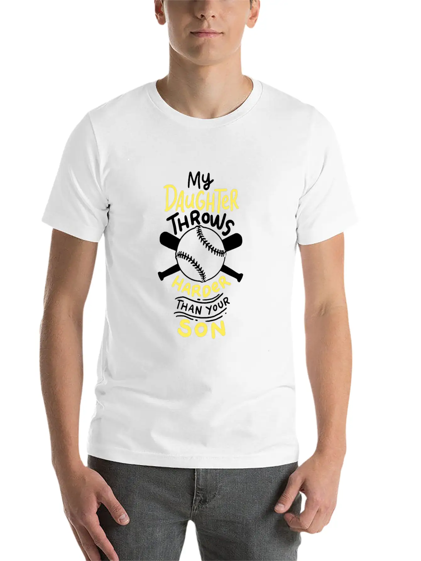 Softball: My Daughter Throws Harder Than Your Son Soft Cotton Short Sleeve Tee ¨C Unisex Wardrobe Staple