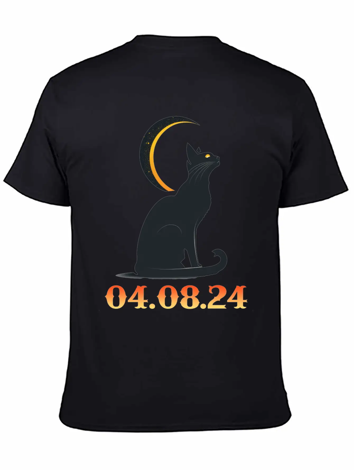 Solar Eclipse April 8 2024 Cat Total Solar Eclipse Basic Graphic T-Shirt ¨C Daily Comfort In Soft Cotton