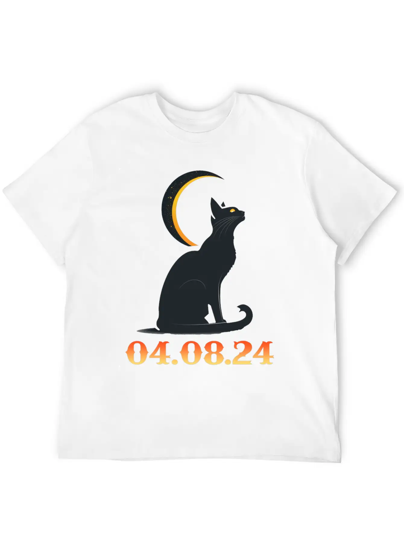 Solar Eclipse April 8 2024 Cat Total Solar Eclipse Basic Graphic T-Shirt ¨C Daily Comfort In Soft Cotton