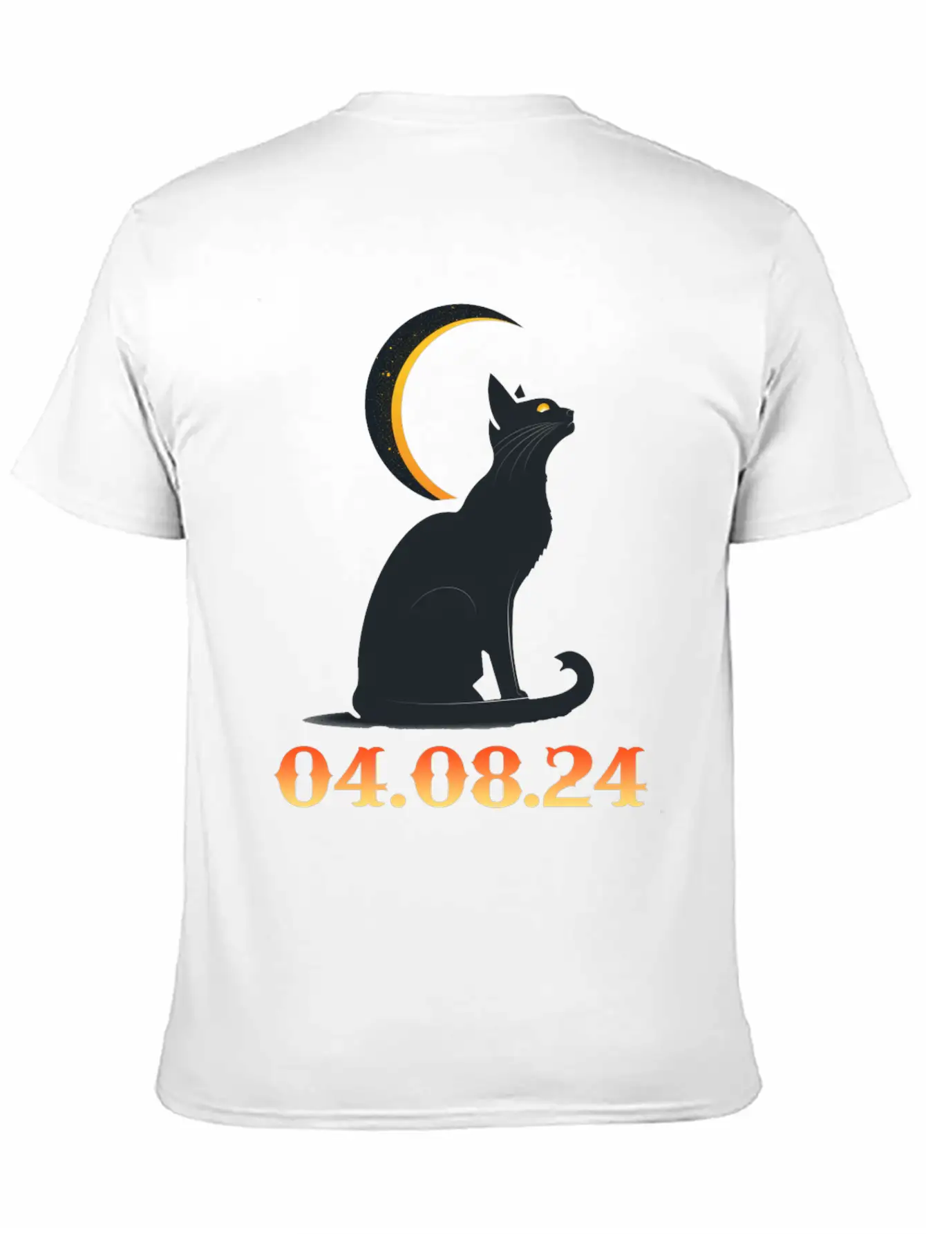 Solar Eclipse April 8 2024 Cat Total Solar Eclipse Basic Graphic T-Shirt ¨C Daily Comfort In Soft Cotton