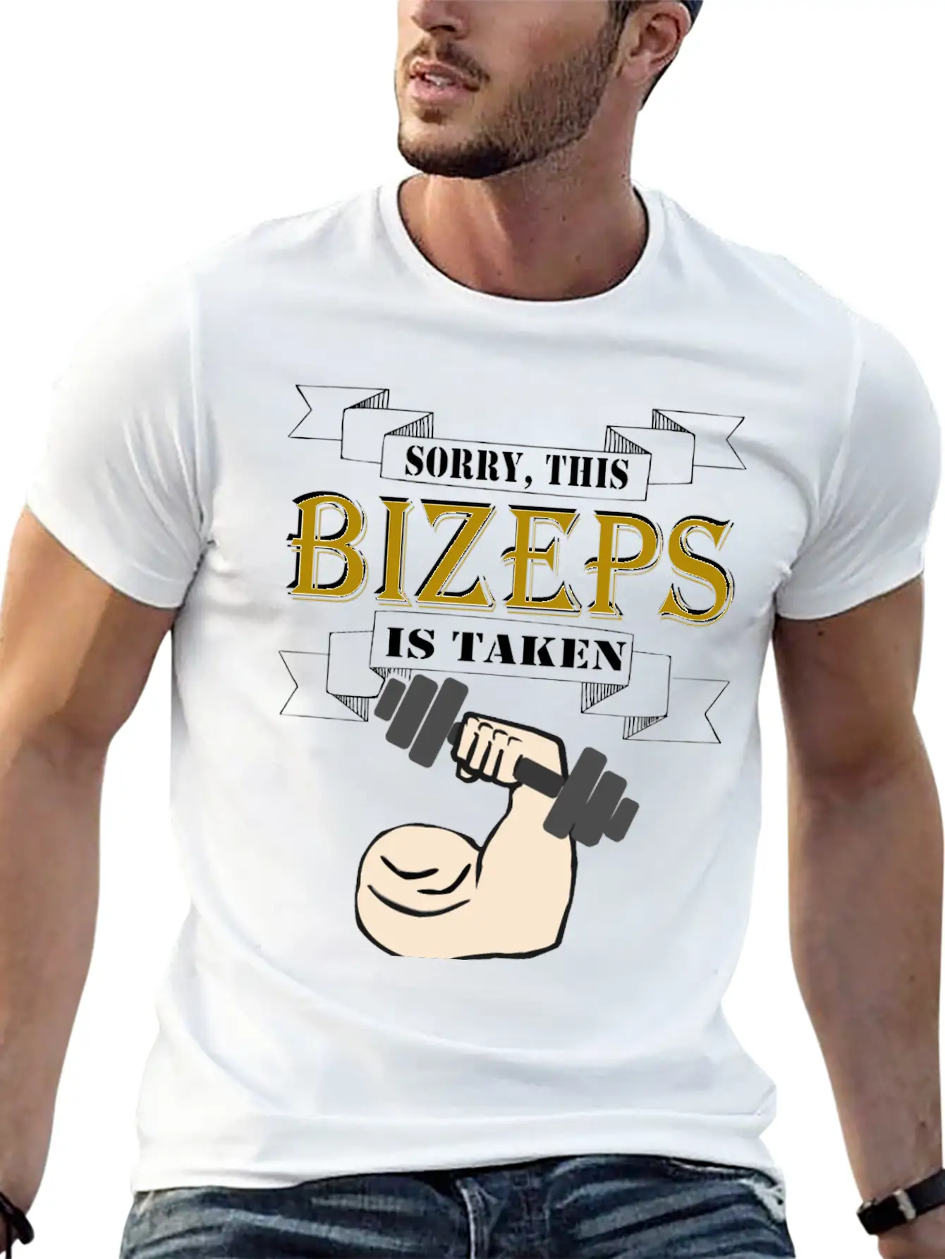 Sorry This Bizeps Is Taken Basic Graphic T-Shirt ¨C Daily Comfort In Soft Cotton