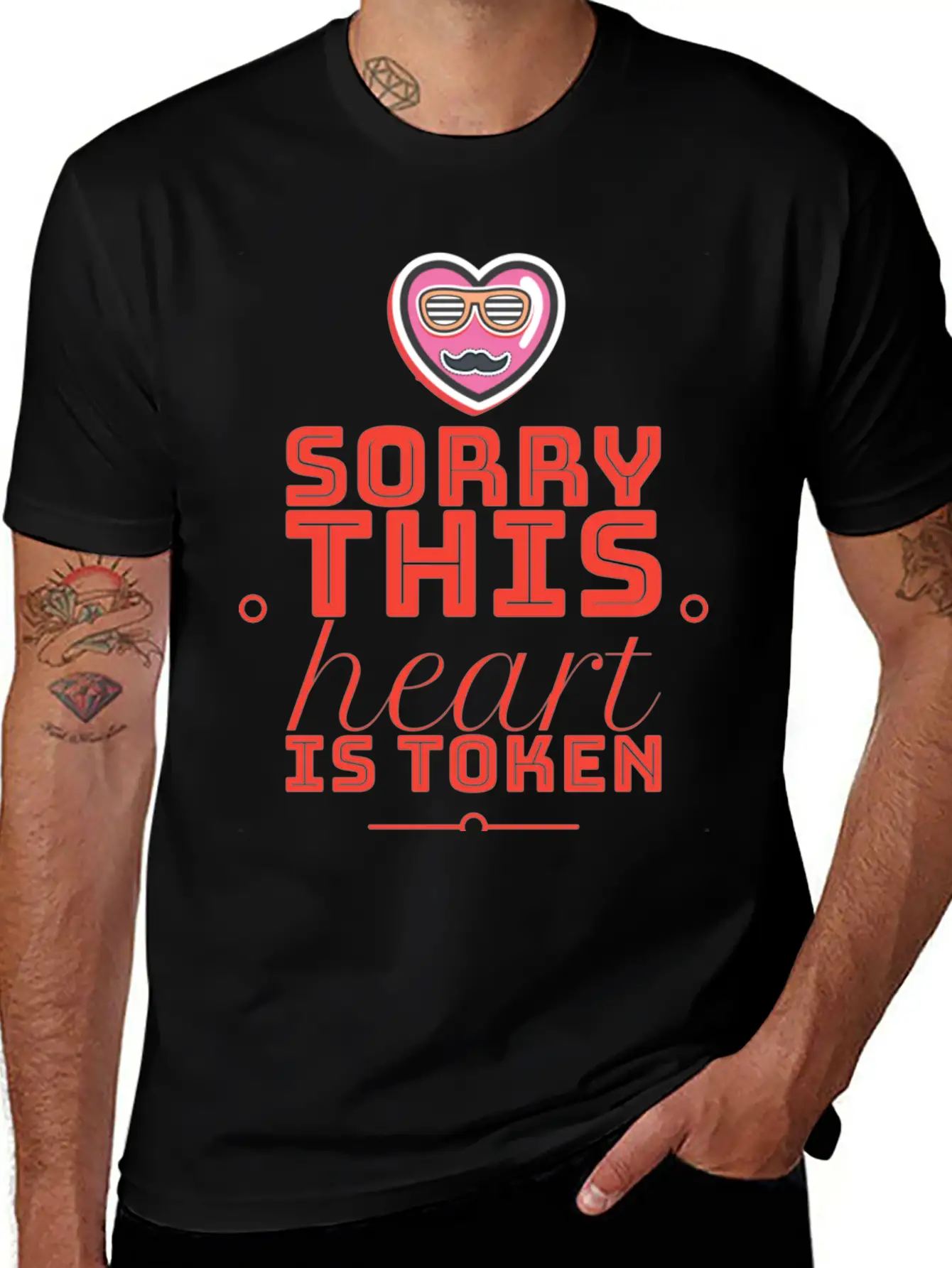 Sorry This Heart Is Token Essential Cotton Tee For Daily Outfits ¨C Unisex Style