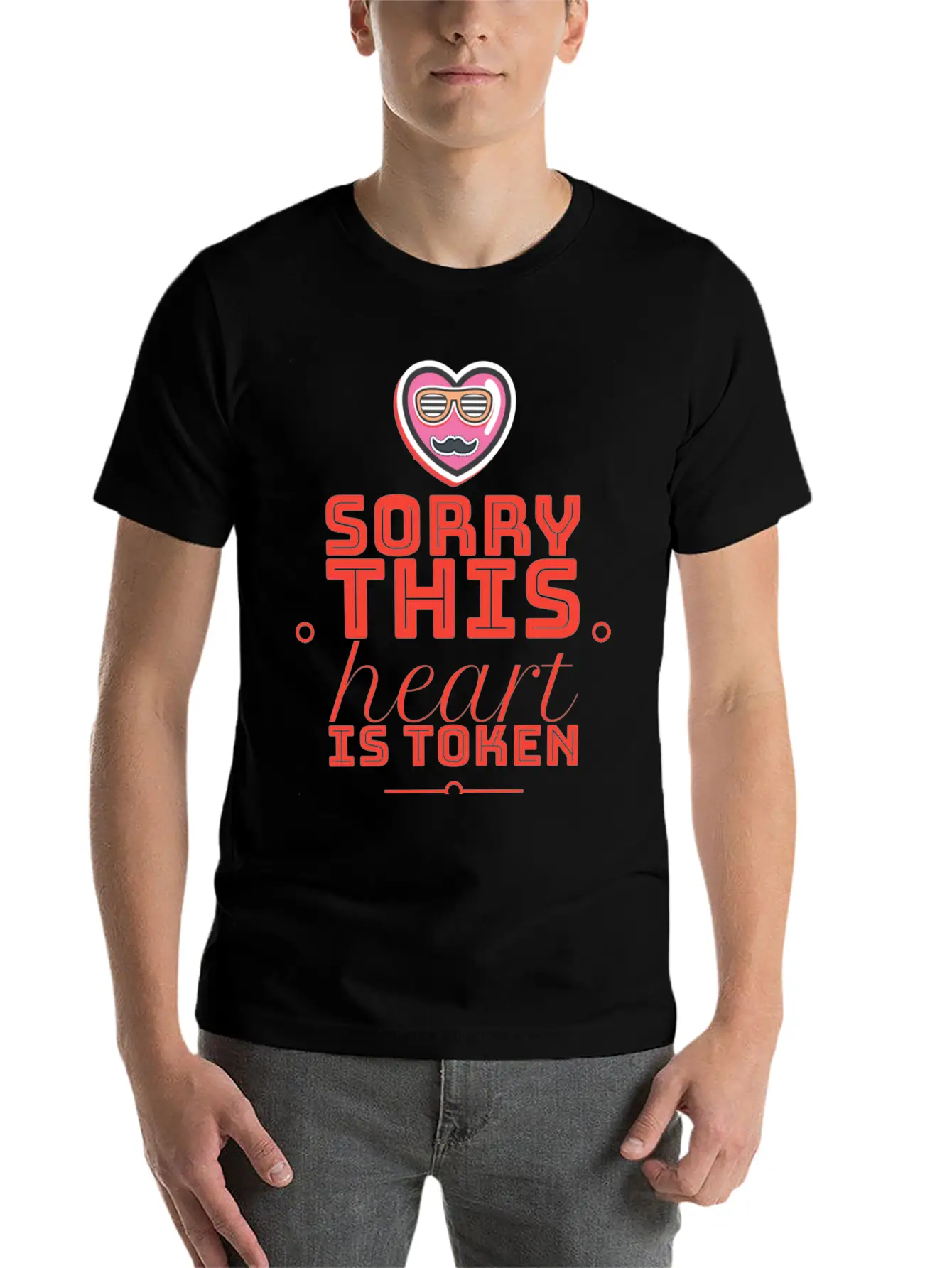 Sorry This Heart Is Token Essential Cotton Tee For Daily Outfits ¨C Unisex Style