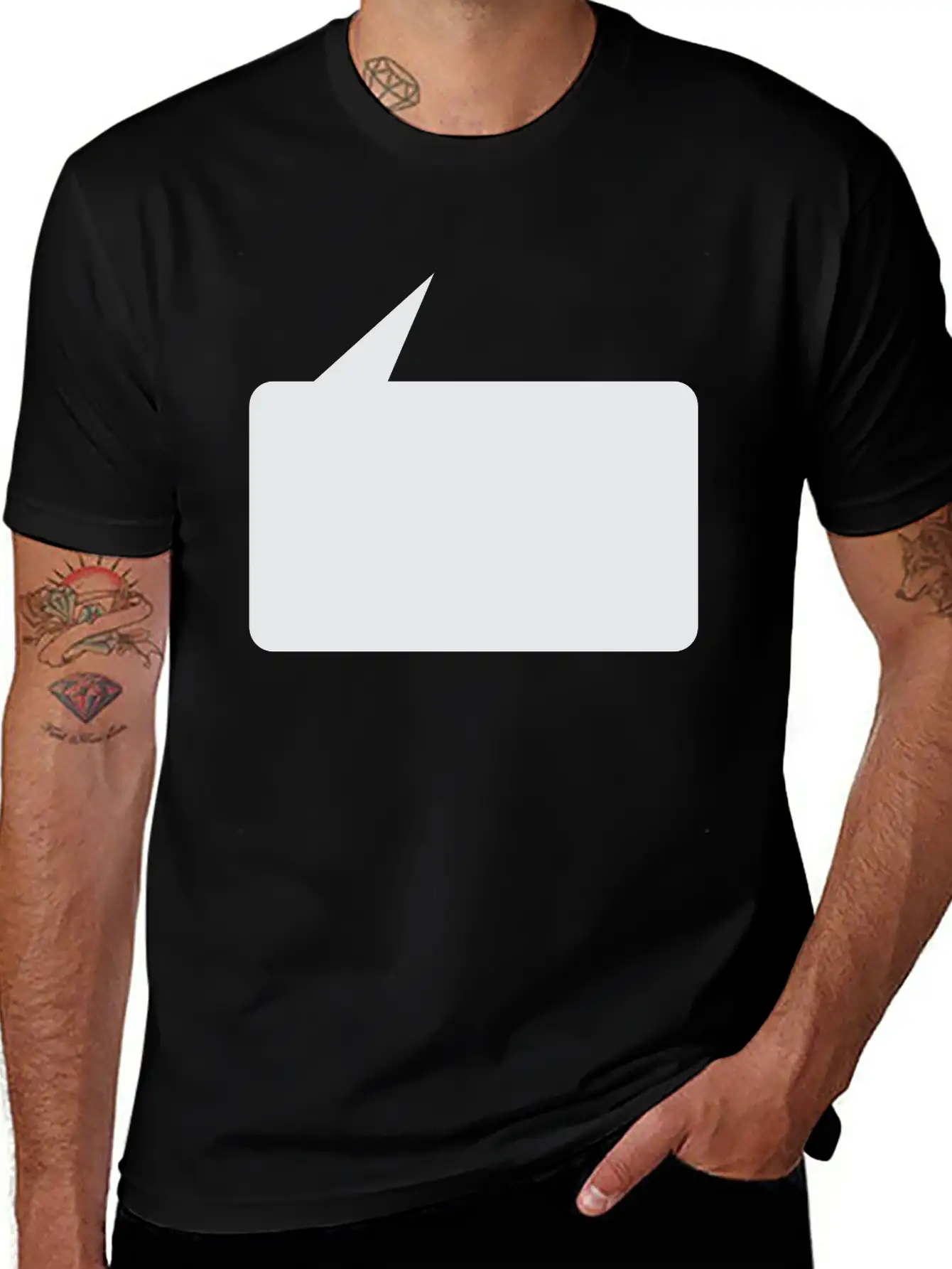 Speech Bubble Balloon, Square Small_1c Essential Cotton Tee For Daily Outfits ¨C Unisex Style