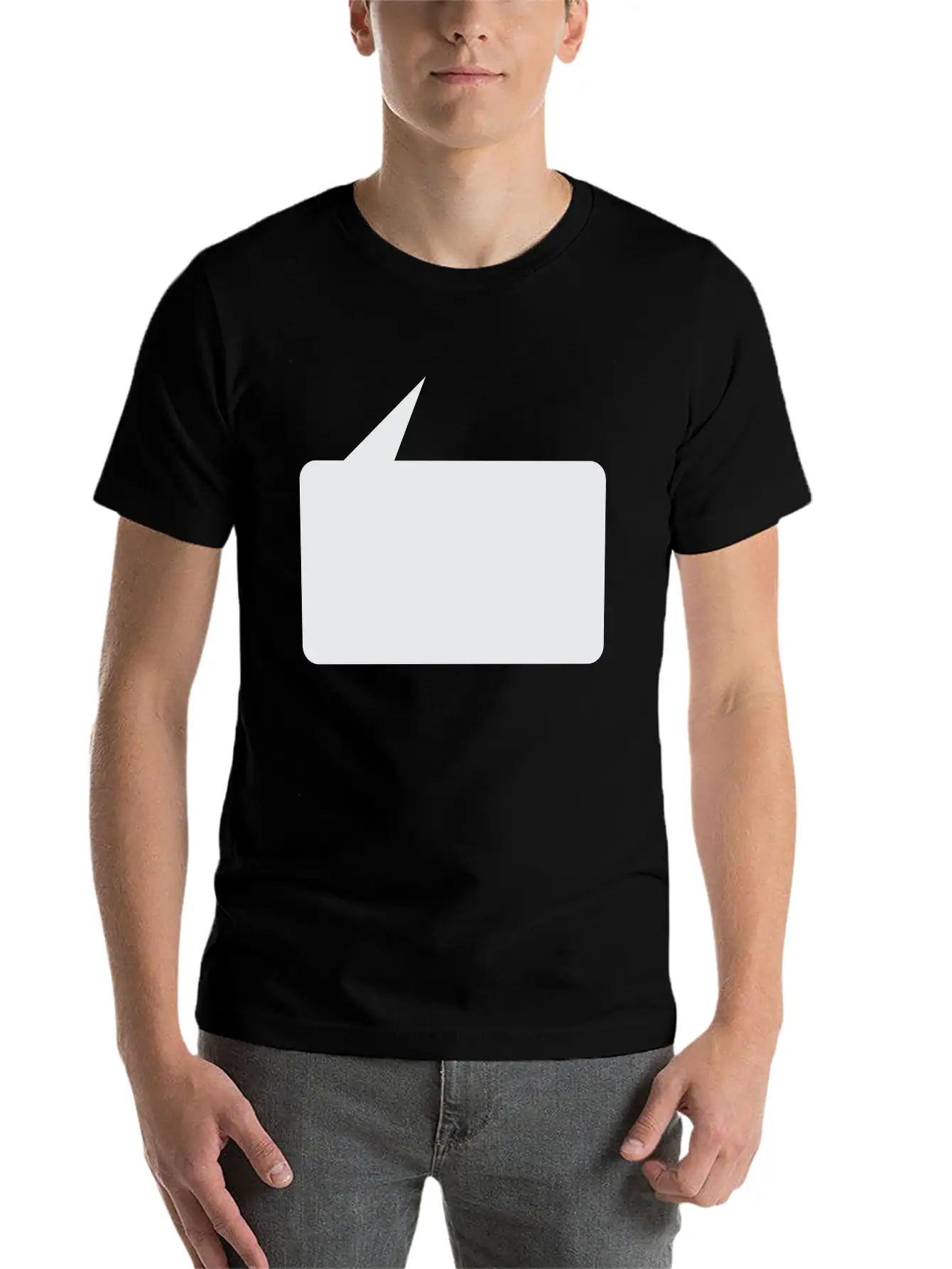 Speech Bubble Balloon, Square Small_1c Essential Cotton Tee For Daily Outfits ¨C Unisex Style
