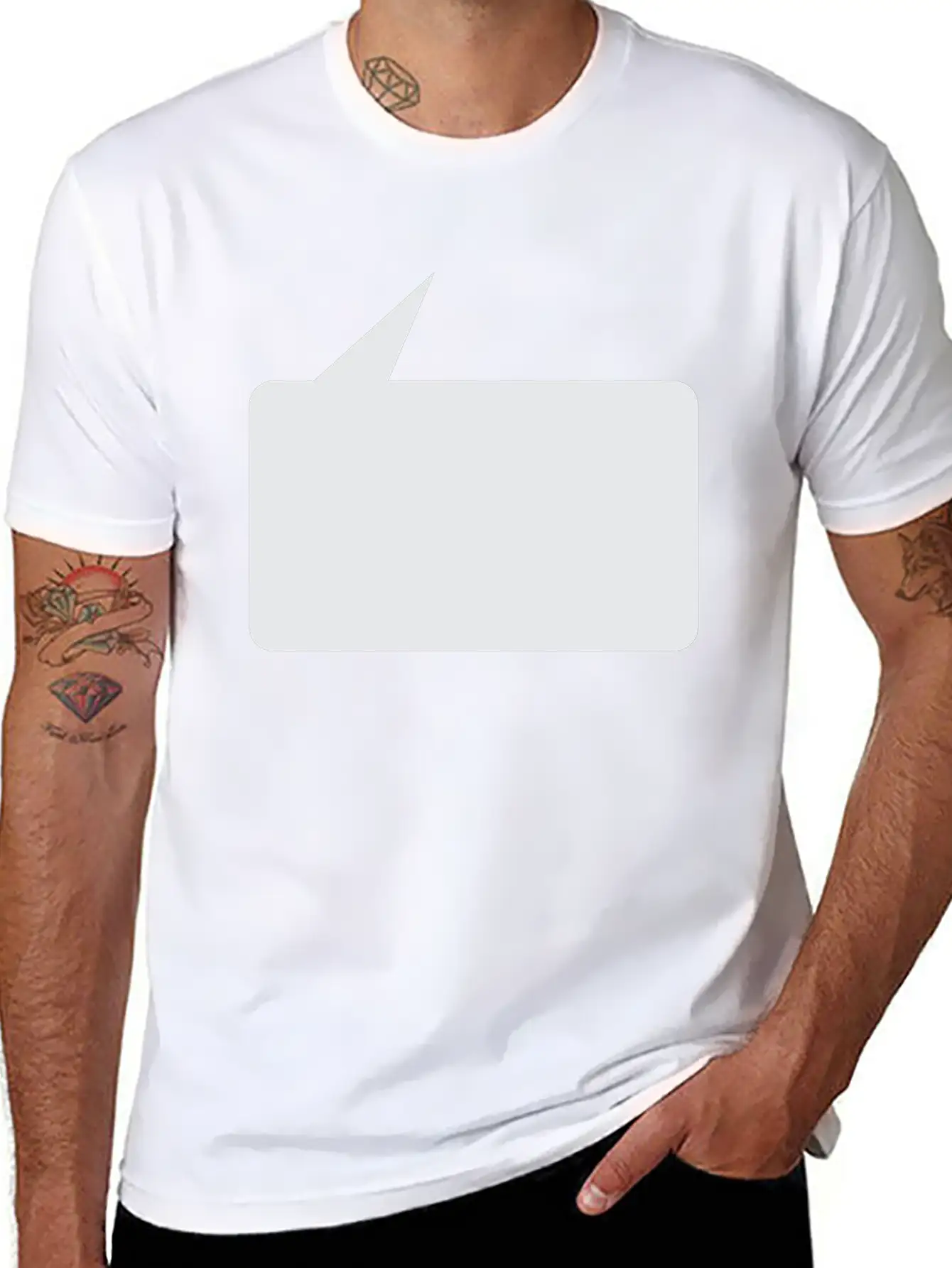 Speech Bubble Balloon, Square Small_1c Essential Cotton Tee For Daily Outfits ¨C Unisex Style