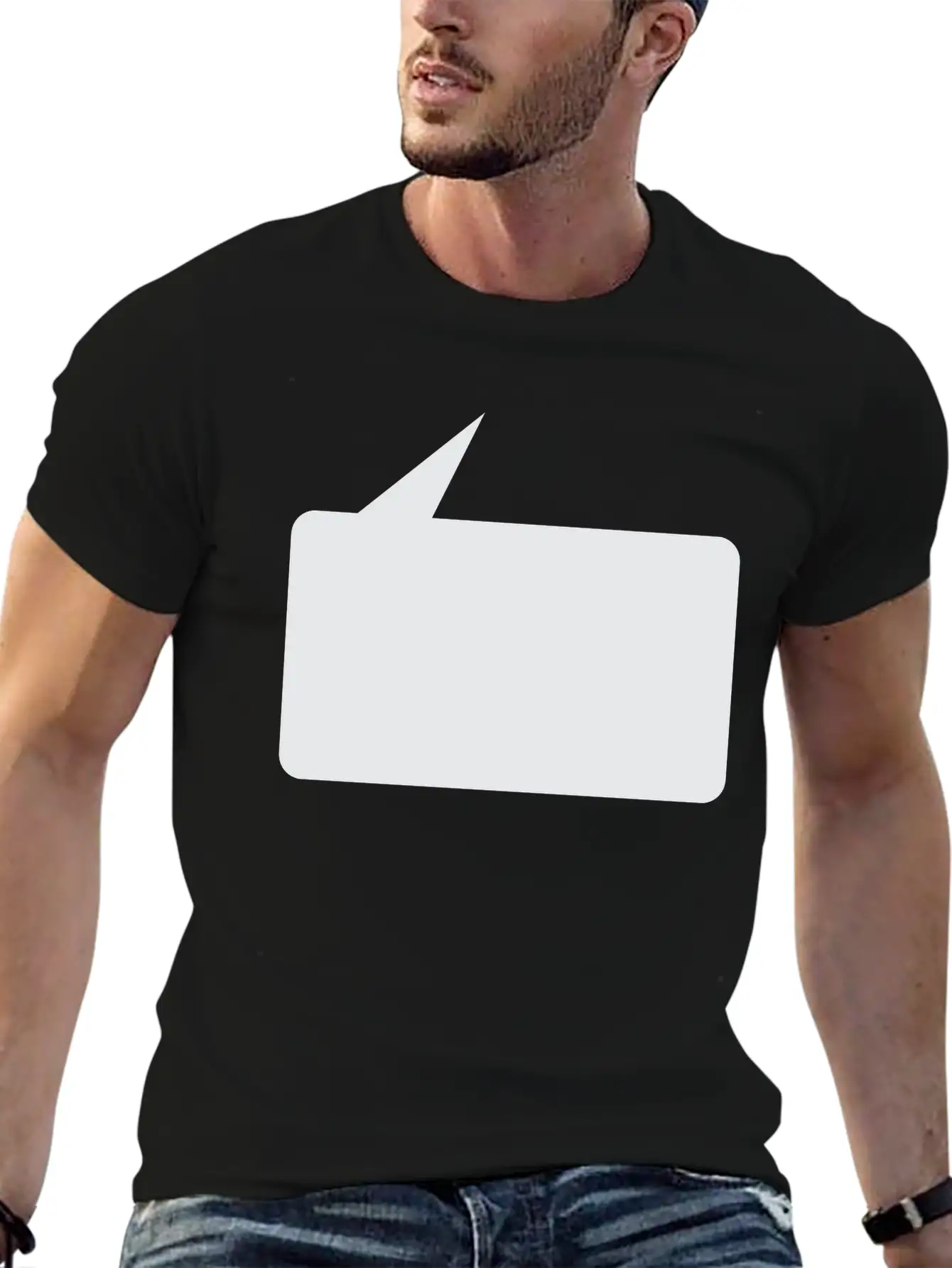 Speech Bubble Balloon, Square Small_1c Essential Cotton Tee For Daily Outfits ¨C Unisex Style