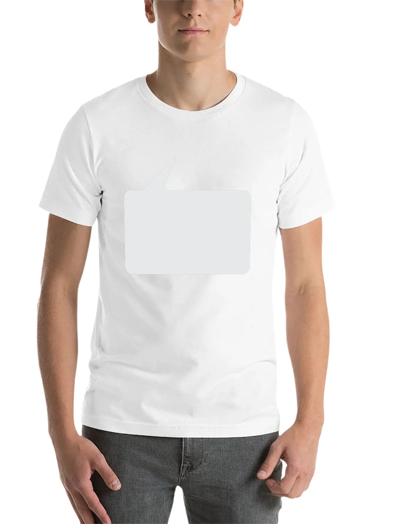 Speech Bubble Balloon, Square Small_1c Essential Cotton Tee For Daily Outfits ¨C Unisex Style