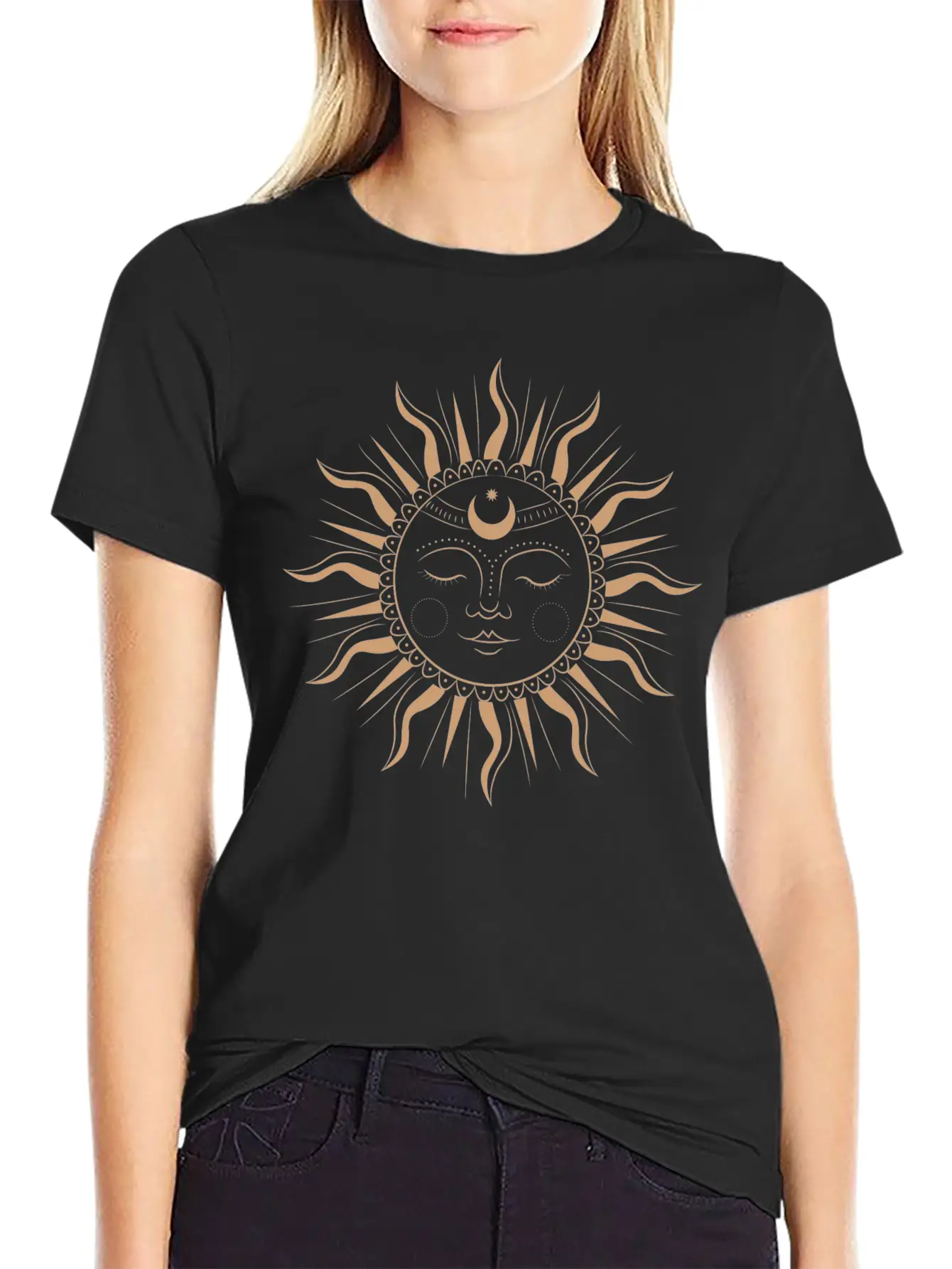 Spiritual Sun Basic Graphic T-Shirt ¨C Daily Comfort In Soft Cotton