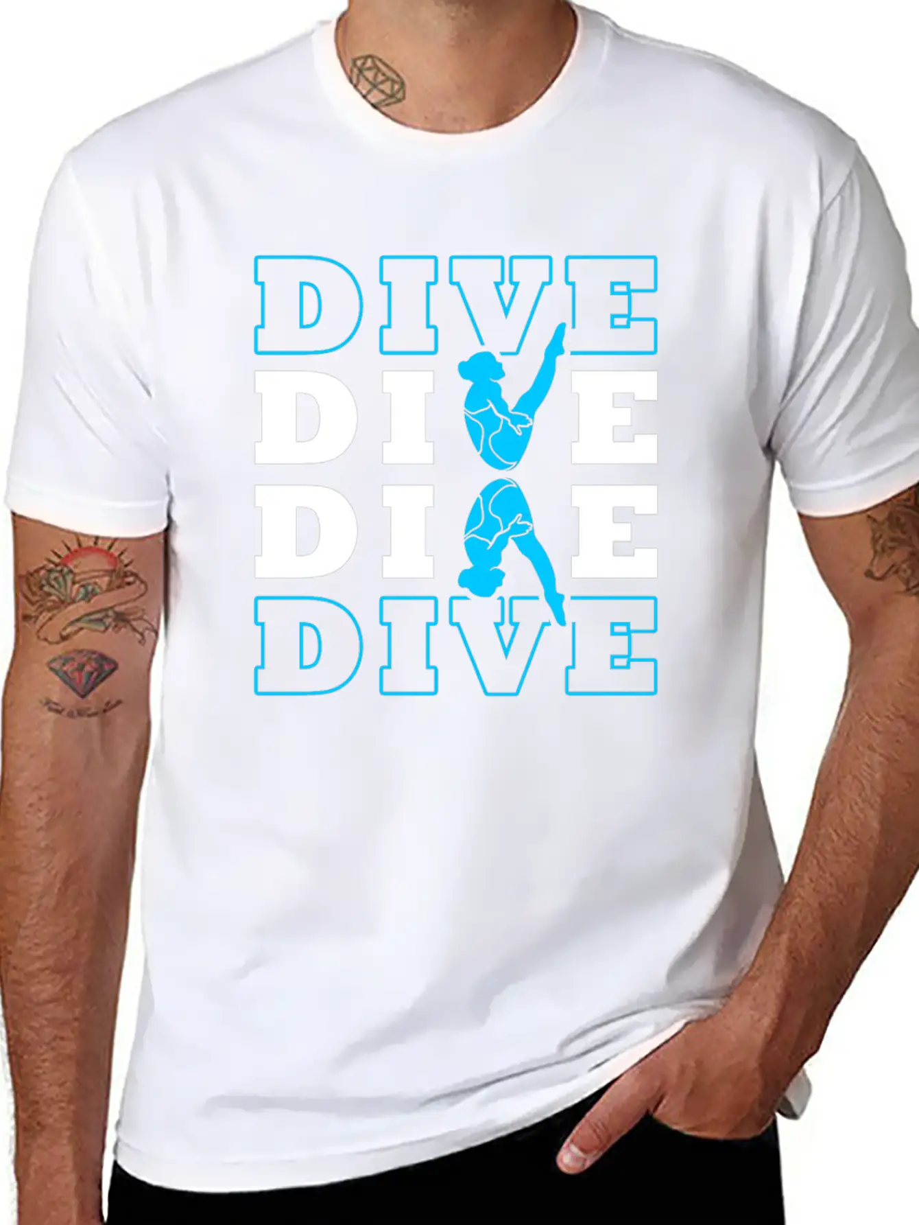 Springboard Diving Essential Cotton Tee For Daily Outfits ¨C Unisex Style
