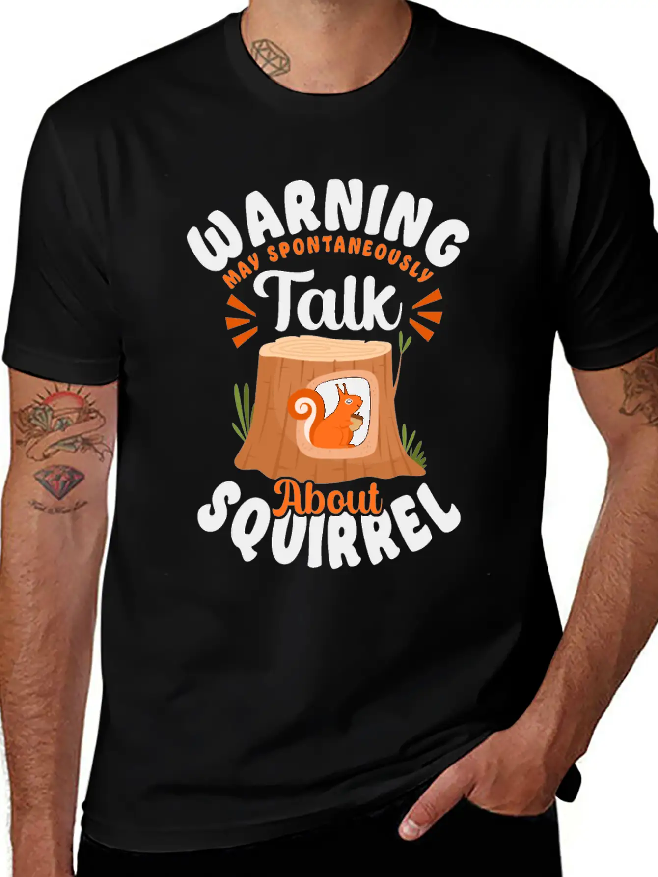 Squirrel Acorn Warning May Essential Cotton Tee For Daily Outfits ¨C Unisex Style