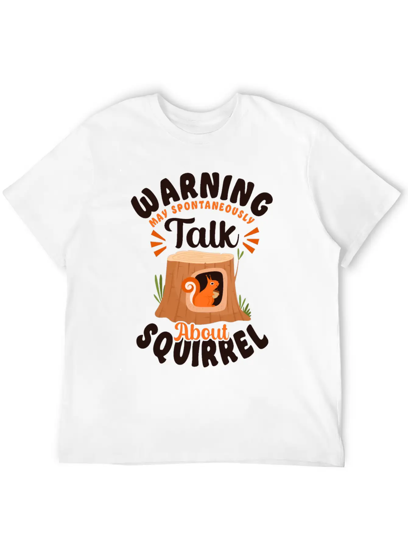 Squirrel Acorn Warning May Essential Cotton Tee For Daily Outfits ¨C Unisex Style