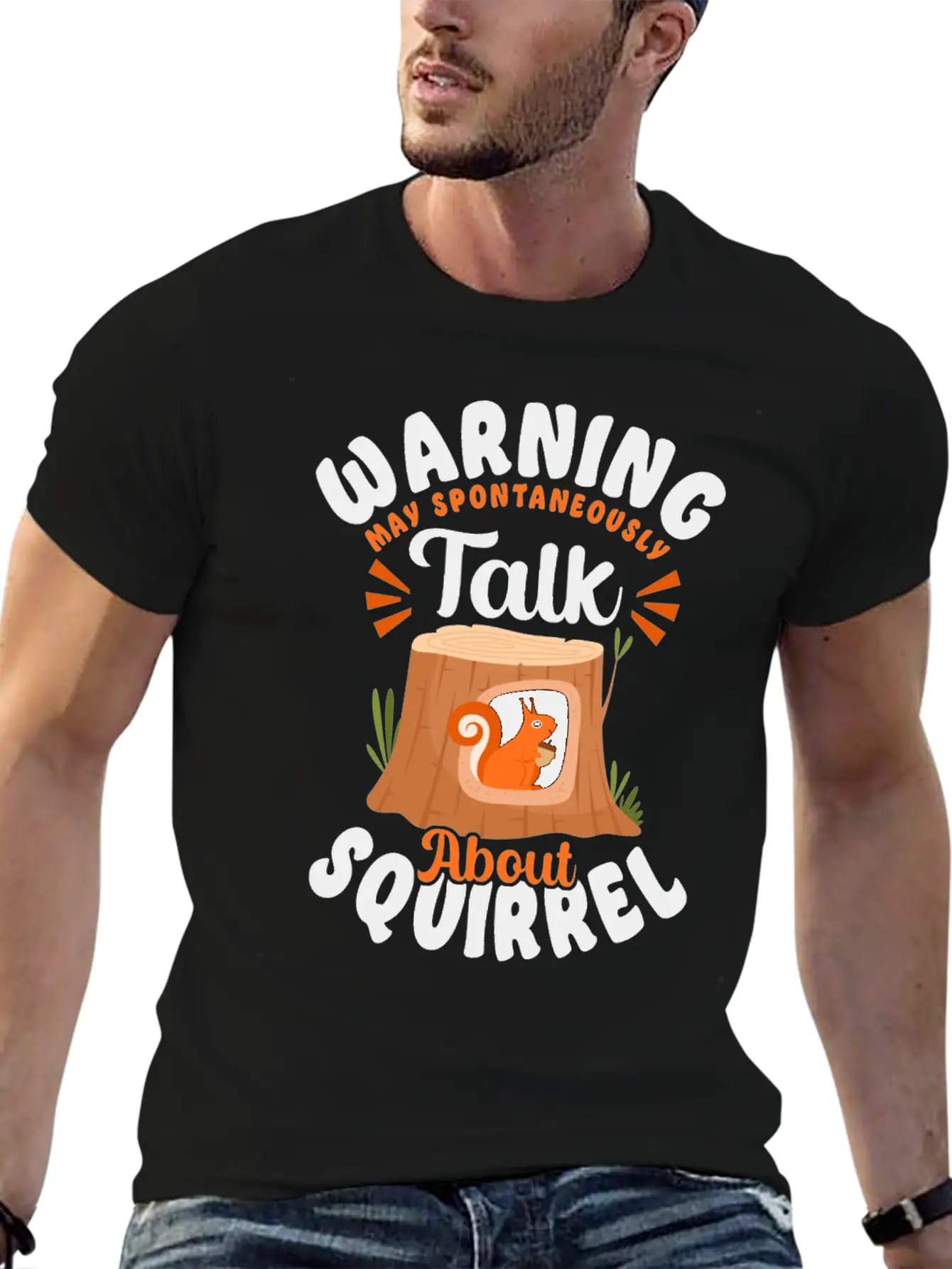 Squirrel Acorn Warning May Essential Cotton Tee For Daily Outfits ¨C Unisex Style