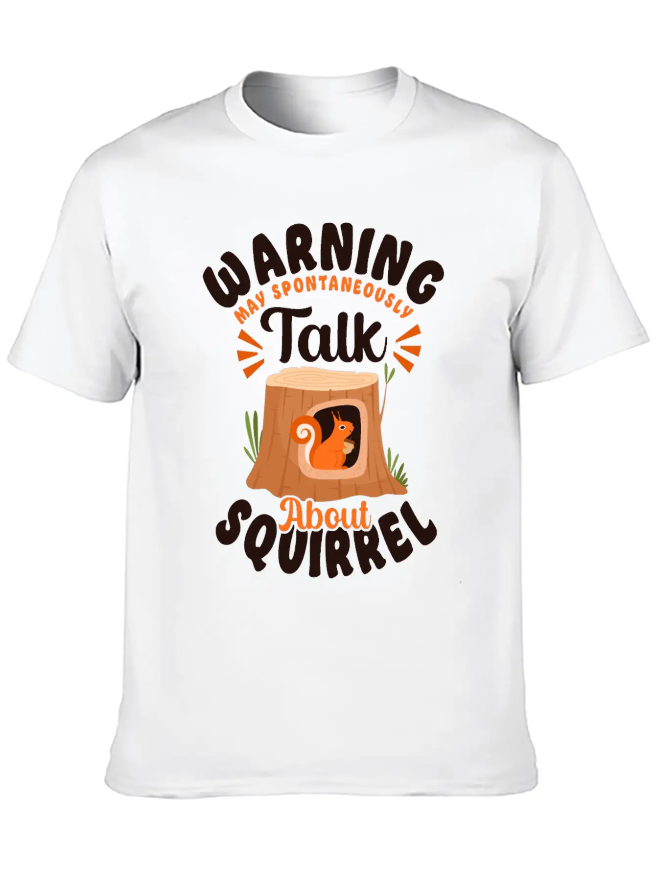 Squirrel Acorn Warning May Essential Cotton Tee For Daily Outfits ¨C Unisex Style