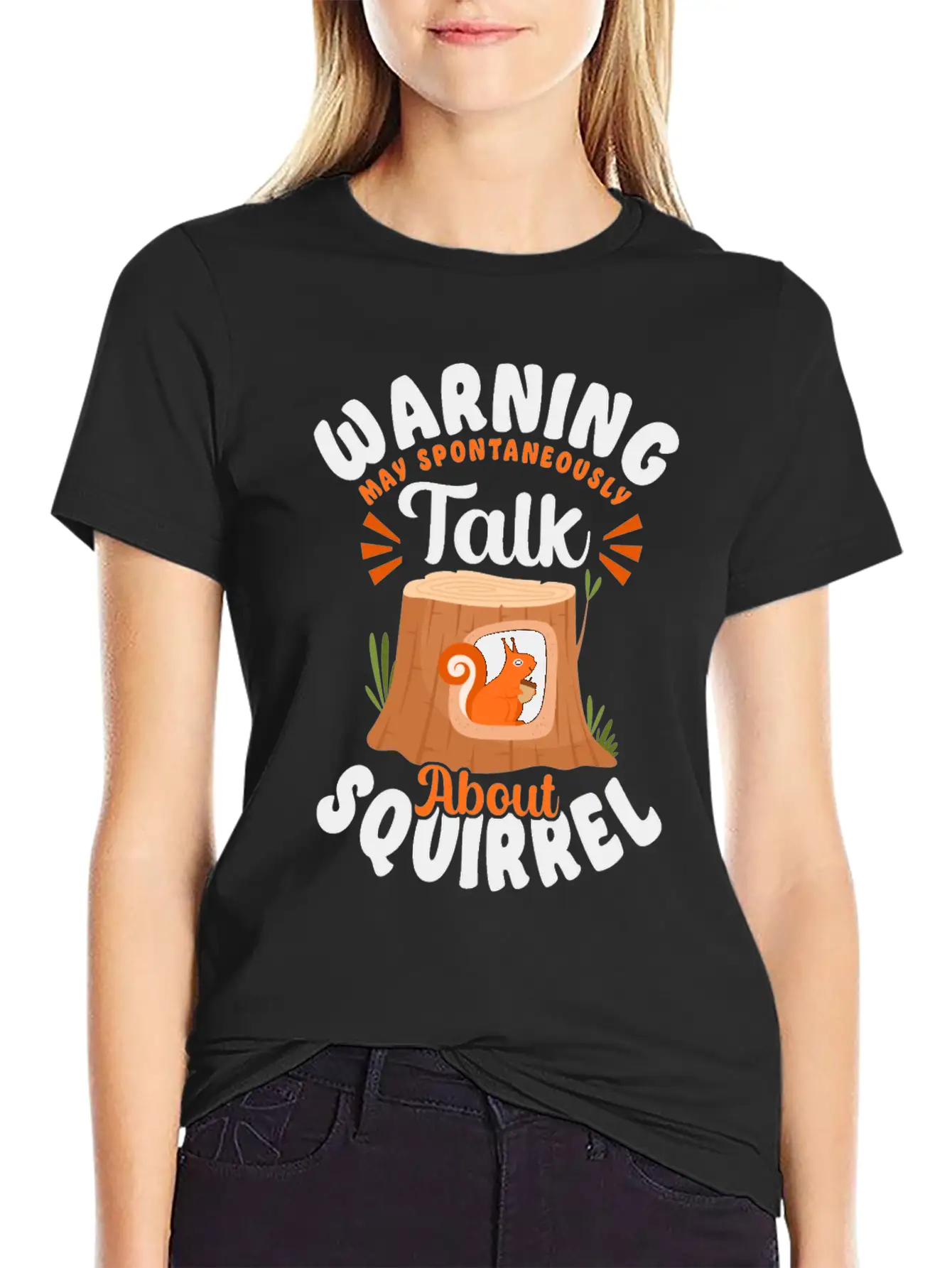 Squirrel Acorn Warning May Essential Cotton Tee For Daily Outfits ¨C Unisex Style