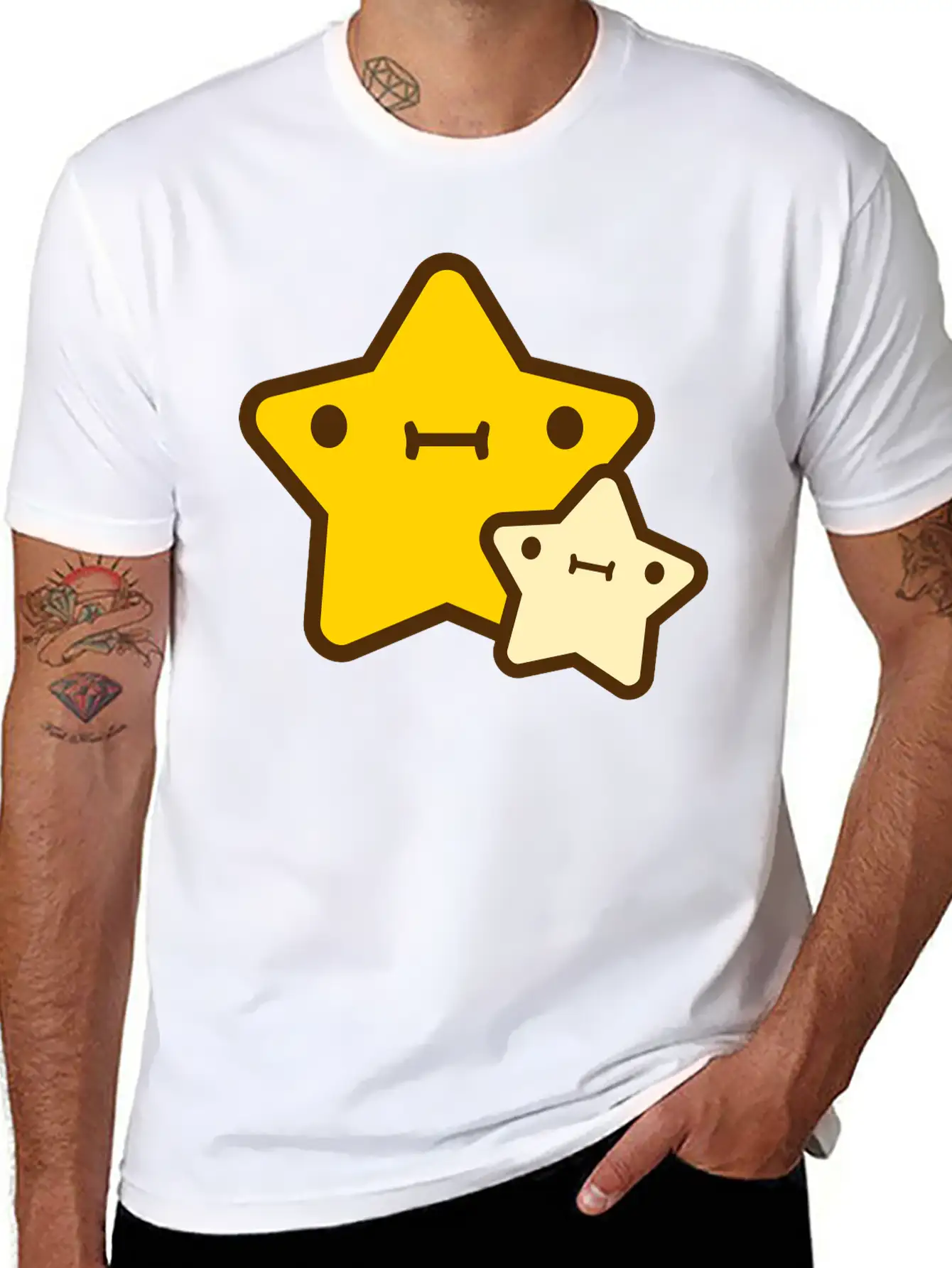Star With Kid Essential Cotton Tee For Daily Outfits ¨C Unisex Style