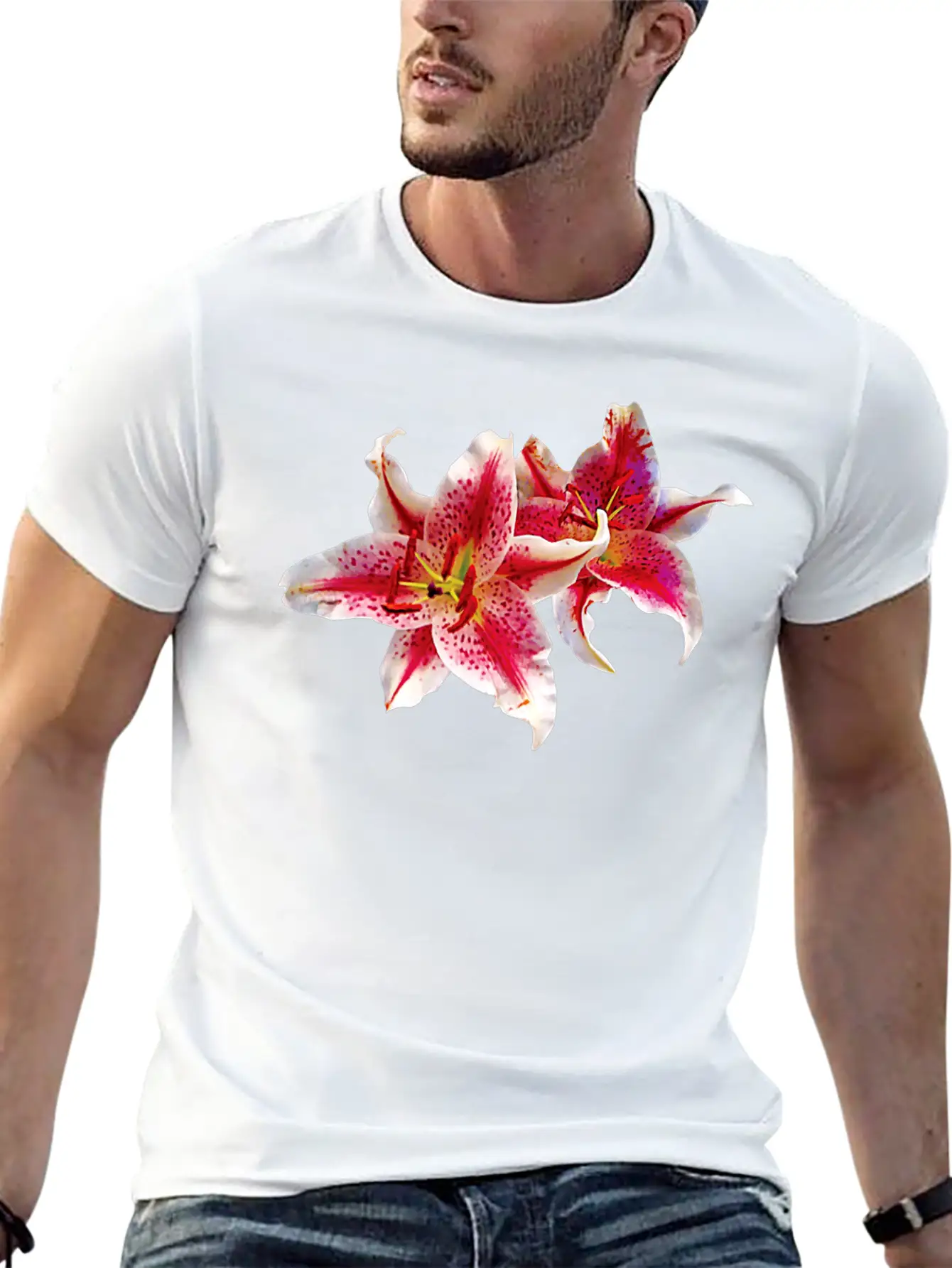 Stargazer Lily Pair Basic Graphic T-Shirt ¨C Daily Comfort In Soft Cotton